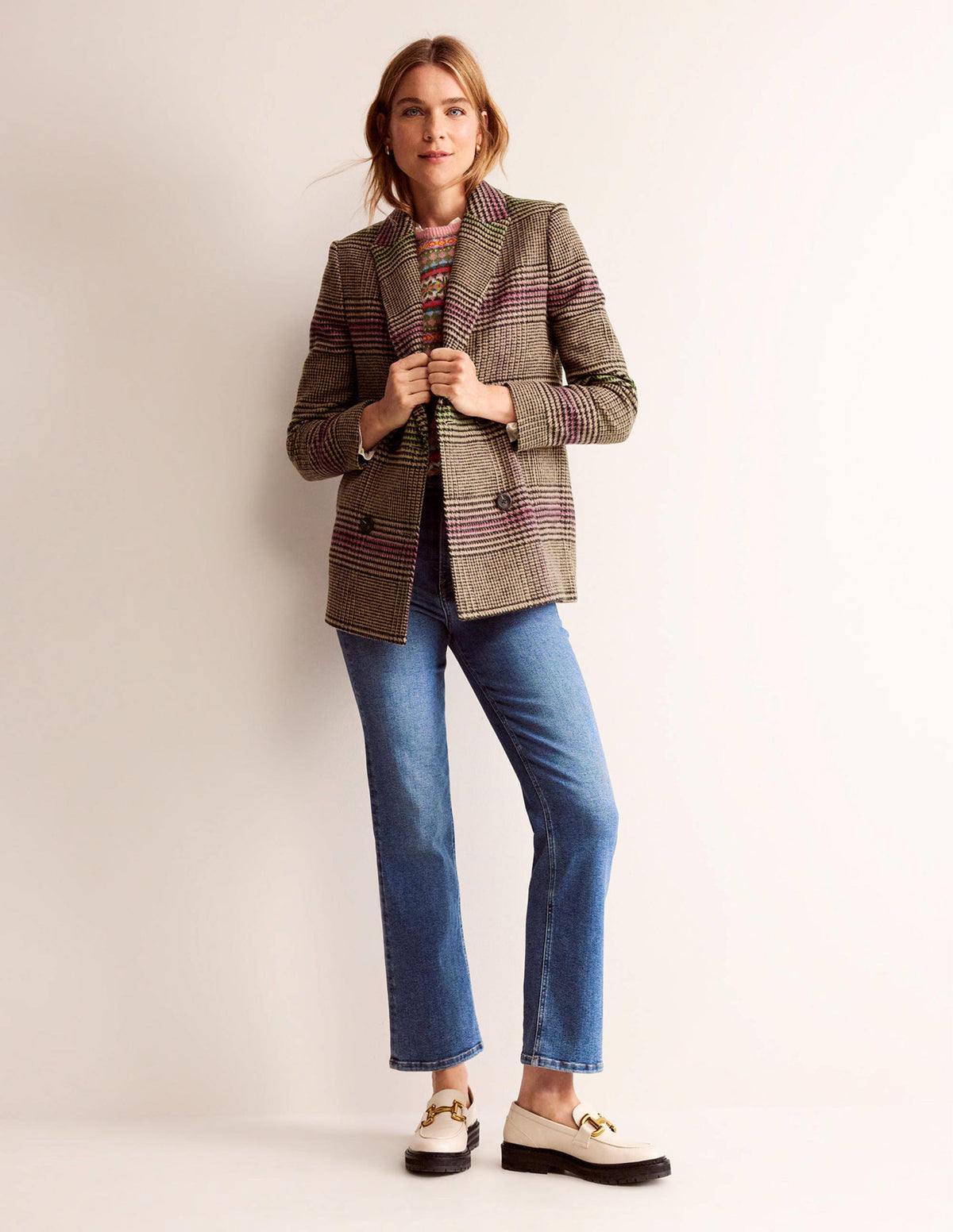 Double-Breasted Checked Coat-Check-5