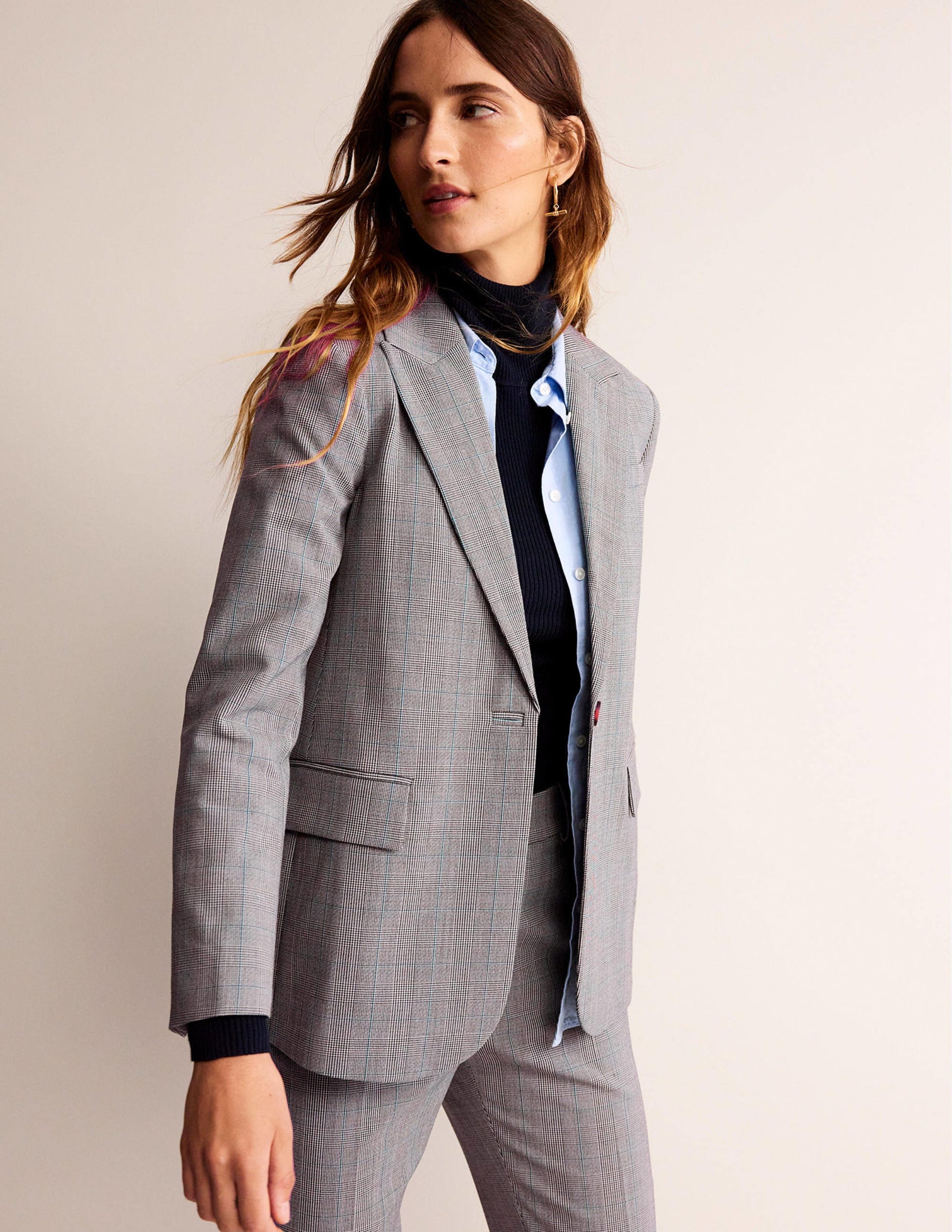 Bloomsbury Wool Blazer-Grey Check-4