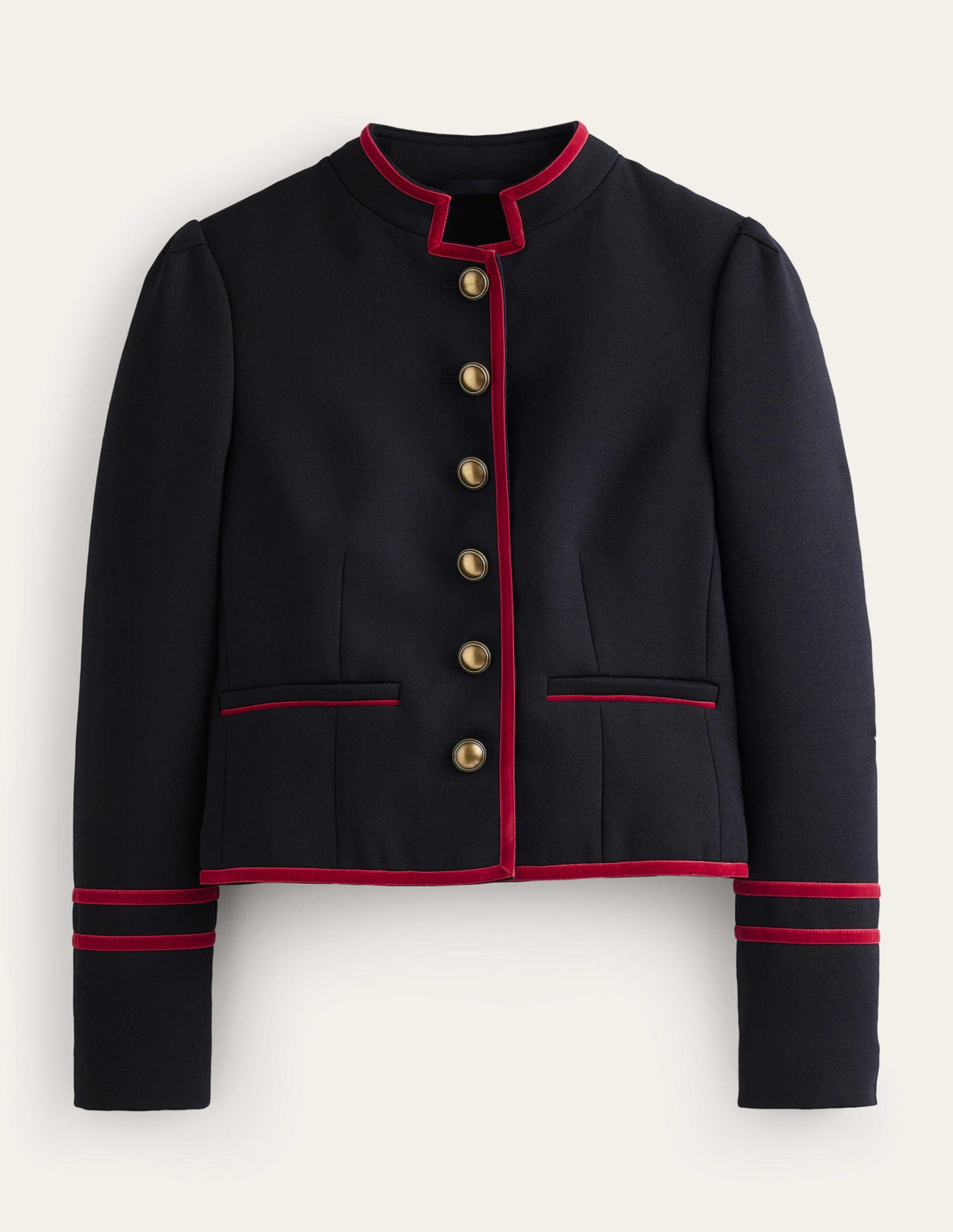 Cambridge Military Jacket-French Navy,Red Trim - Image 8