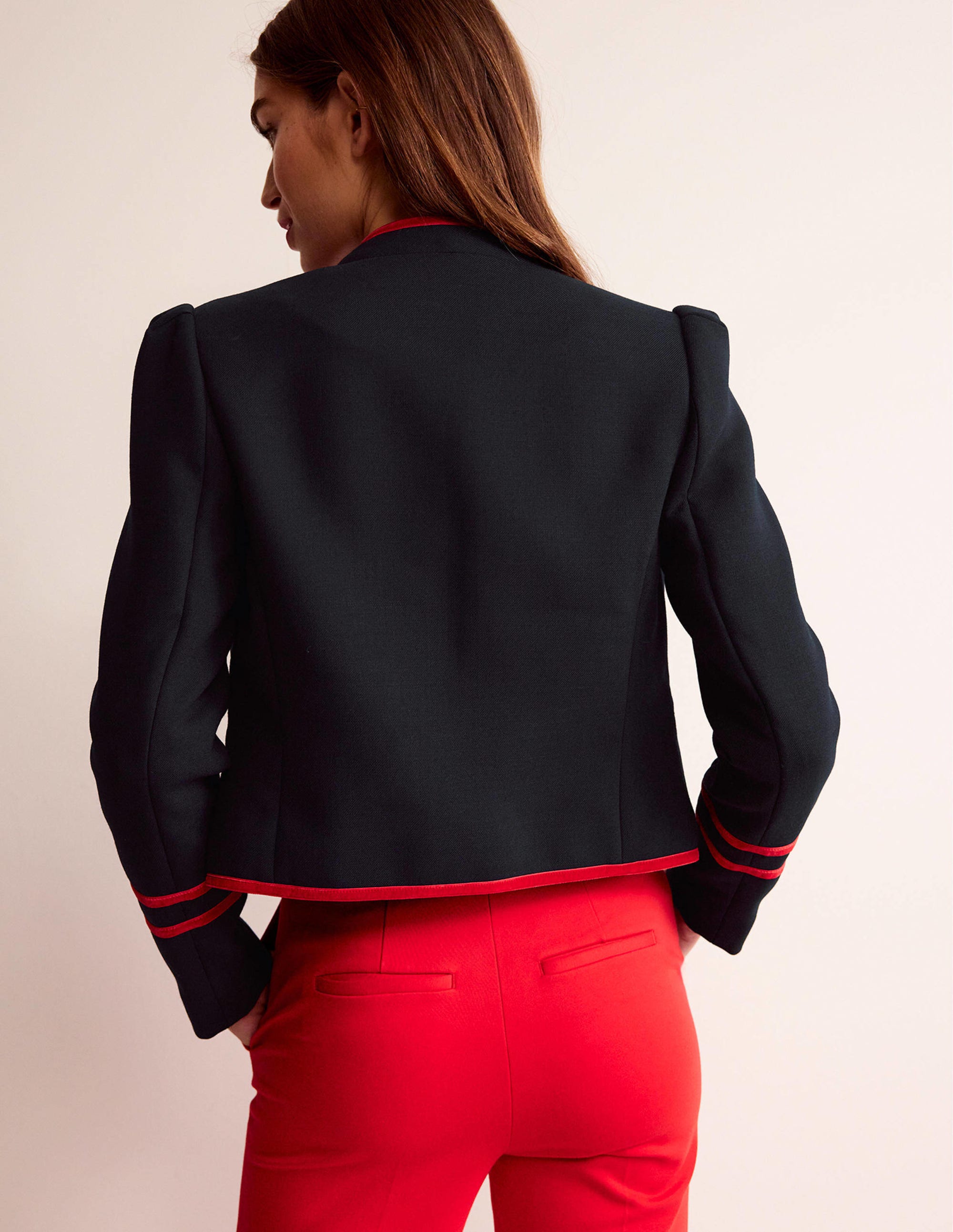 Cambridge Military Jacket-French Navy,Red Trim - Image 2