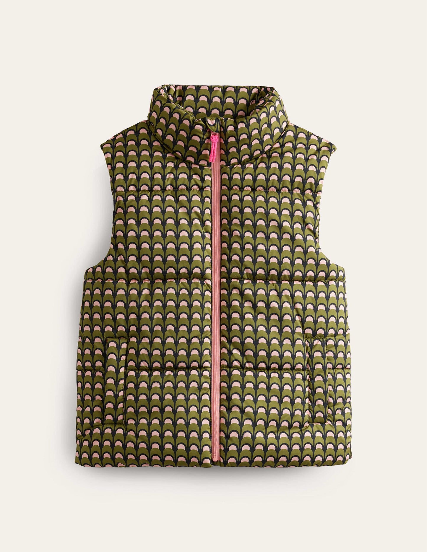 Fife Quilted Vest-Chalky Pink, Geo Charm