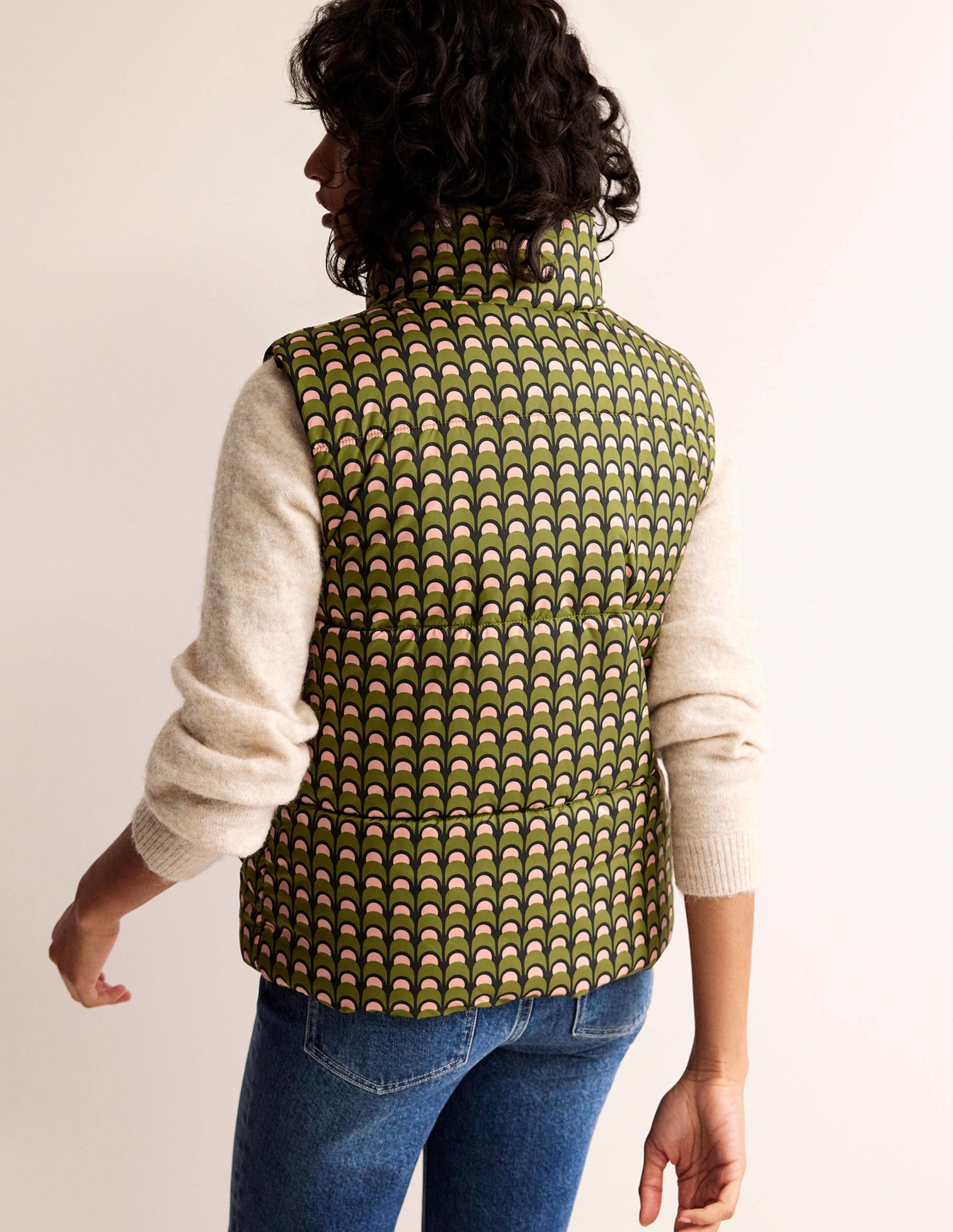 Fife Quilted Vest-Chalky Pink, Geo Charm - Image 3