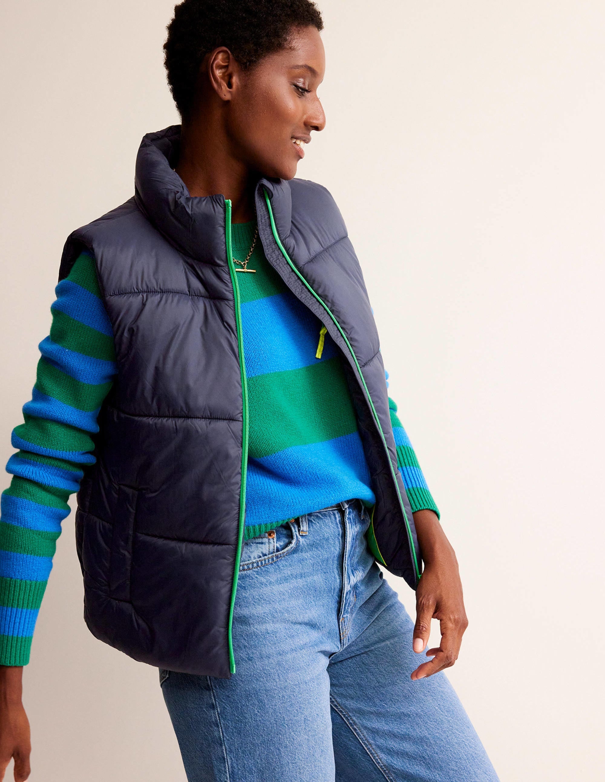 Fife Quilted Vest-Navy - Image 1