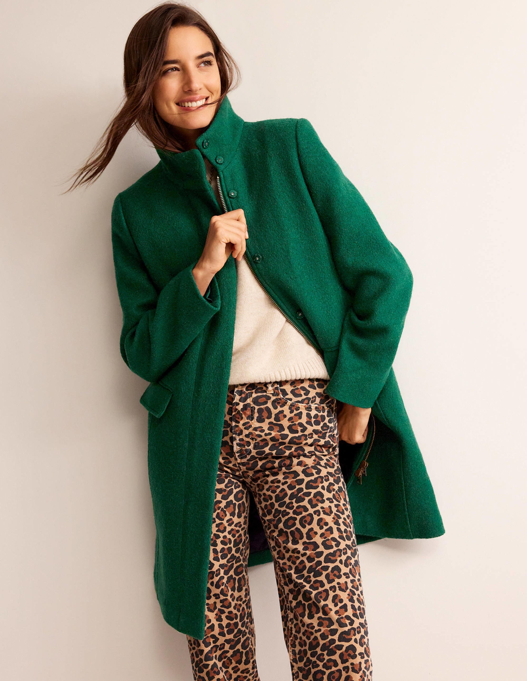 Winchester Textured Coat-Emerald Night - Image 1