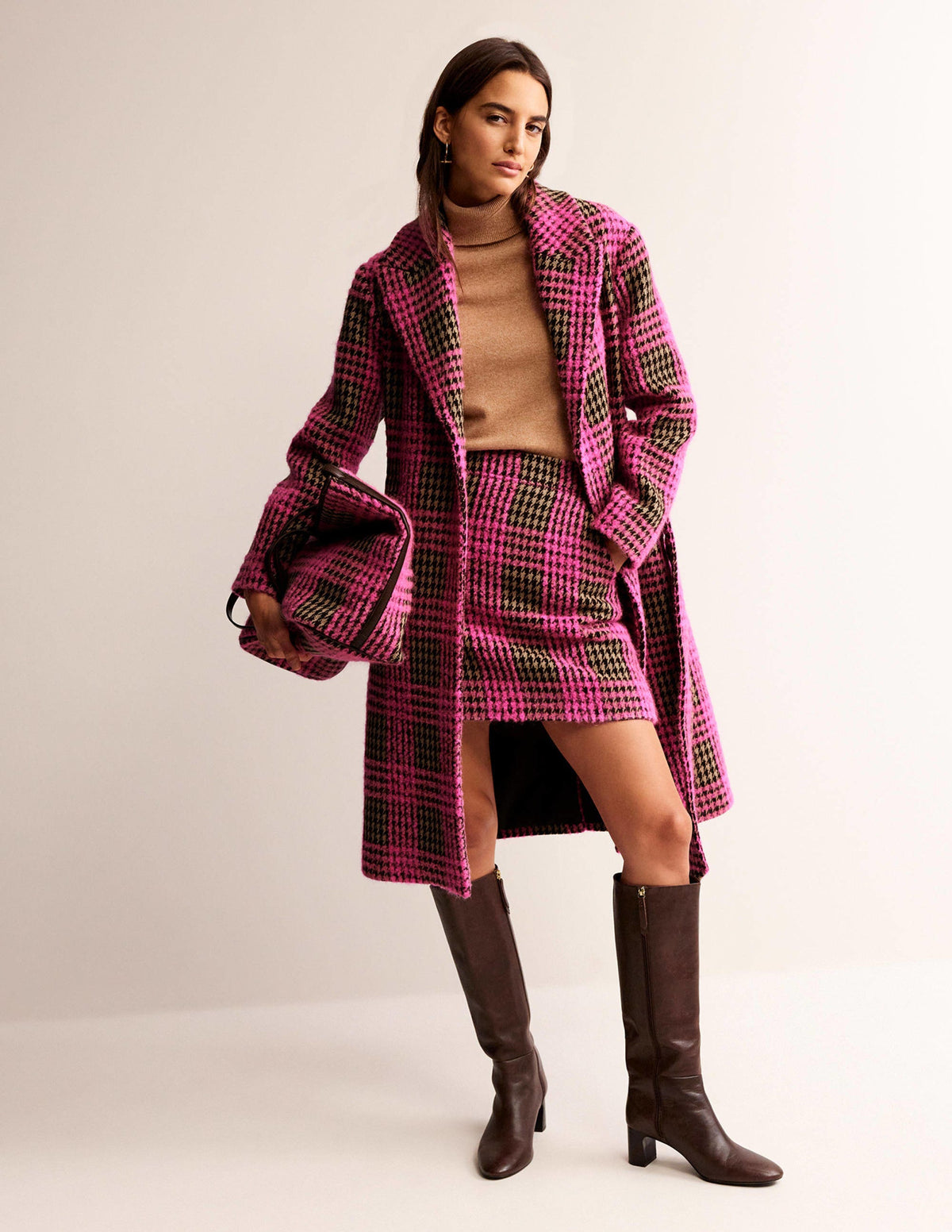 Bristol Wool Check Coat-Pink Boucle Check - Image 1