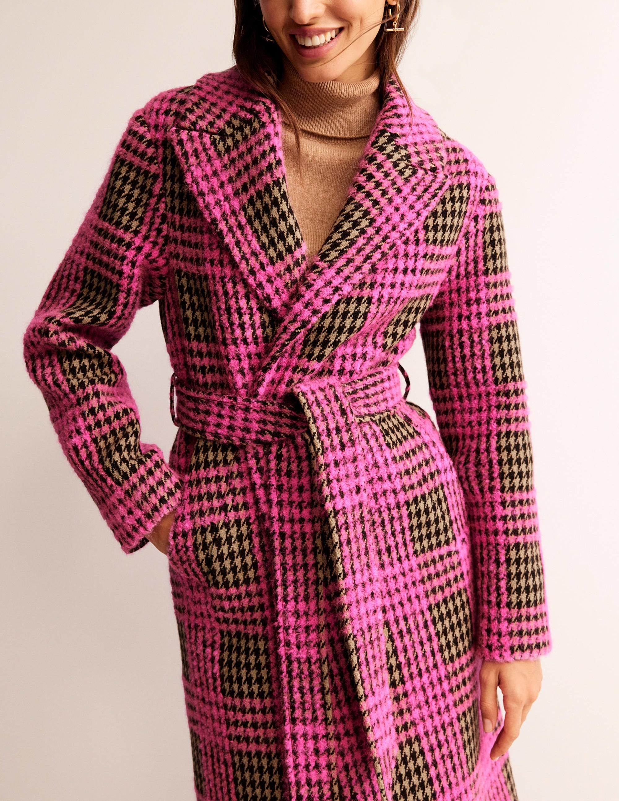Bristol Wool Check Coat-Pink Boucle Check - Image 2