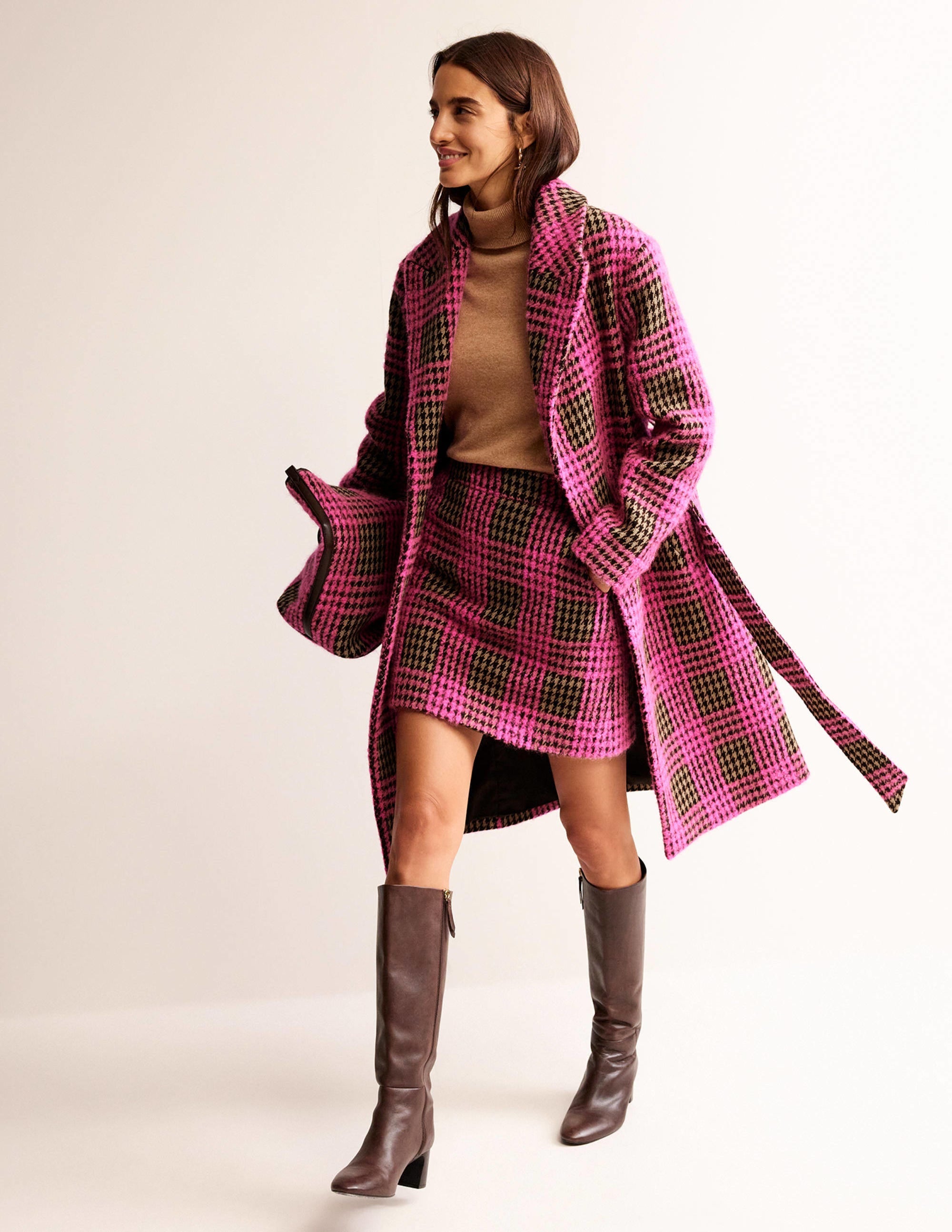 Bristol Wool Check Coat-Pink Boucle Check - Image 5