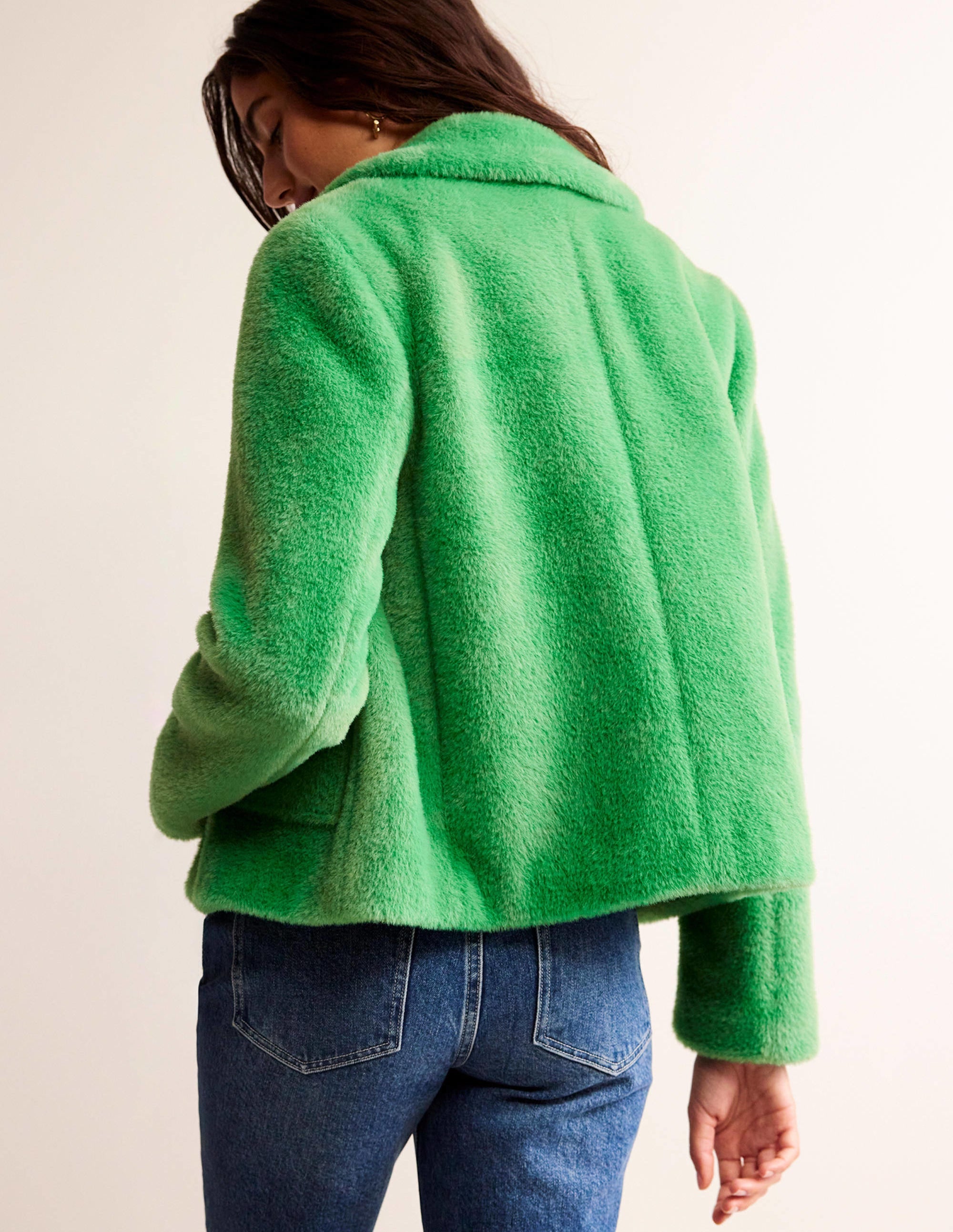 York Faux-Fur Coat-Veridian Green - Image 3