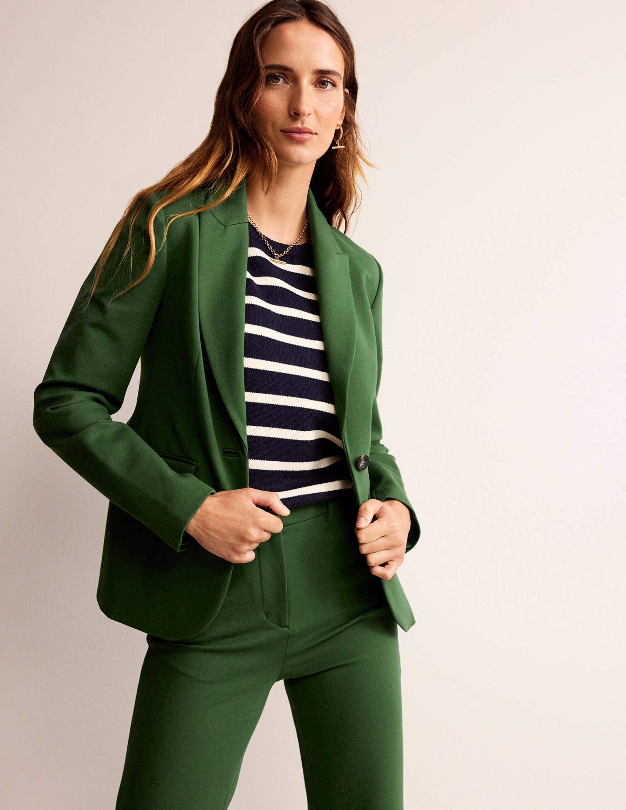 Marylebone Ponte Blazer-Winter Green - Image 1
