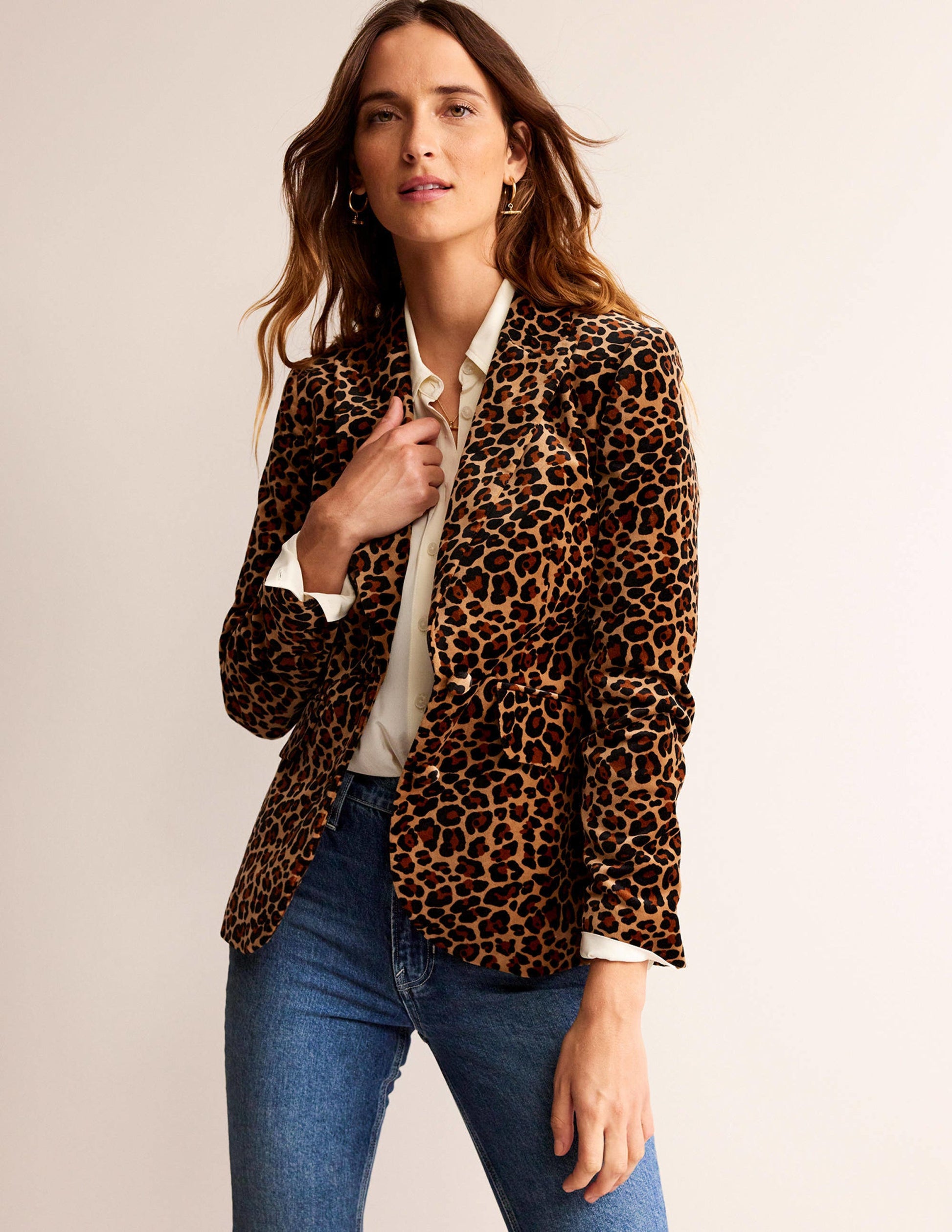 Marylebone Velvet Blazer-Leopard-1