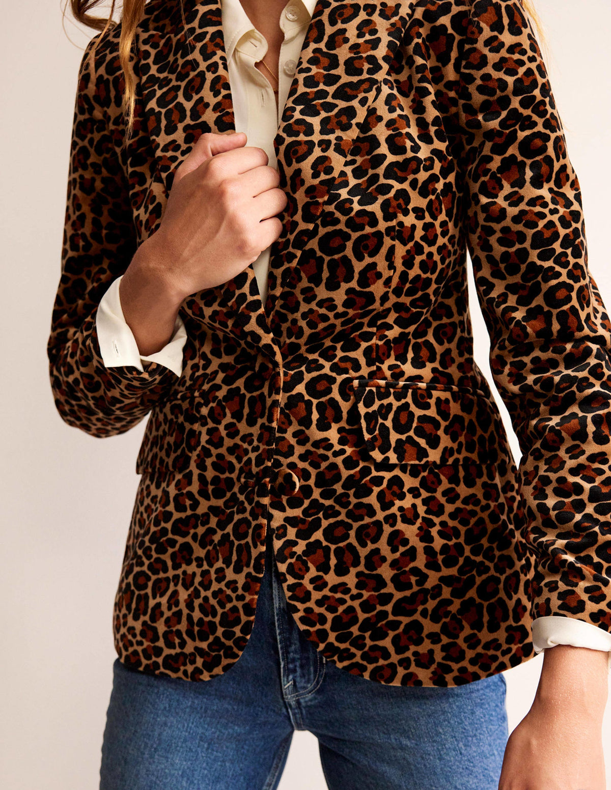 Marylebone Velvet Blazer-Leopard - Image 2