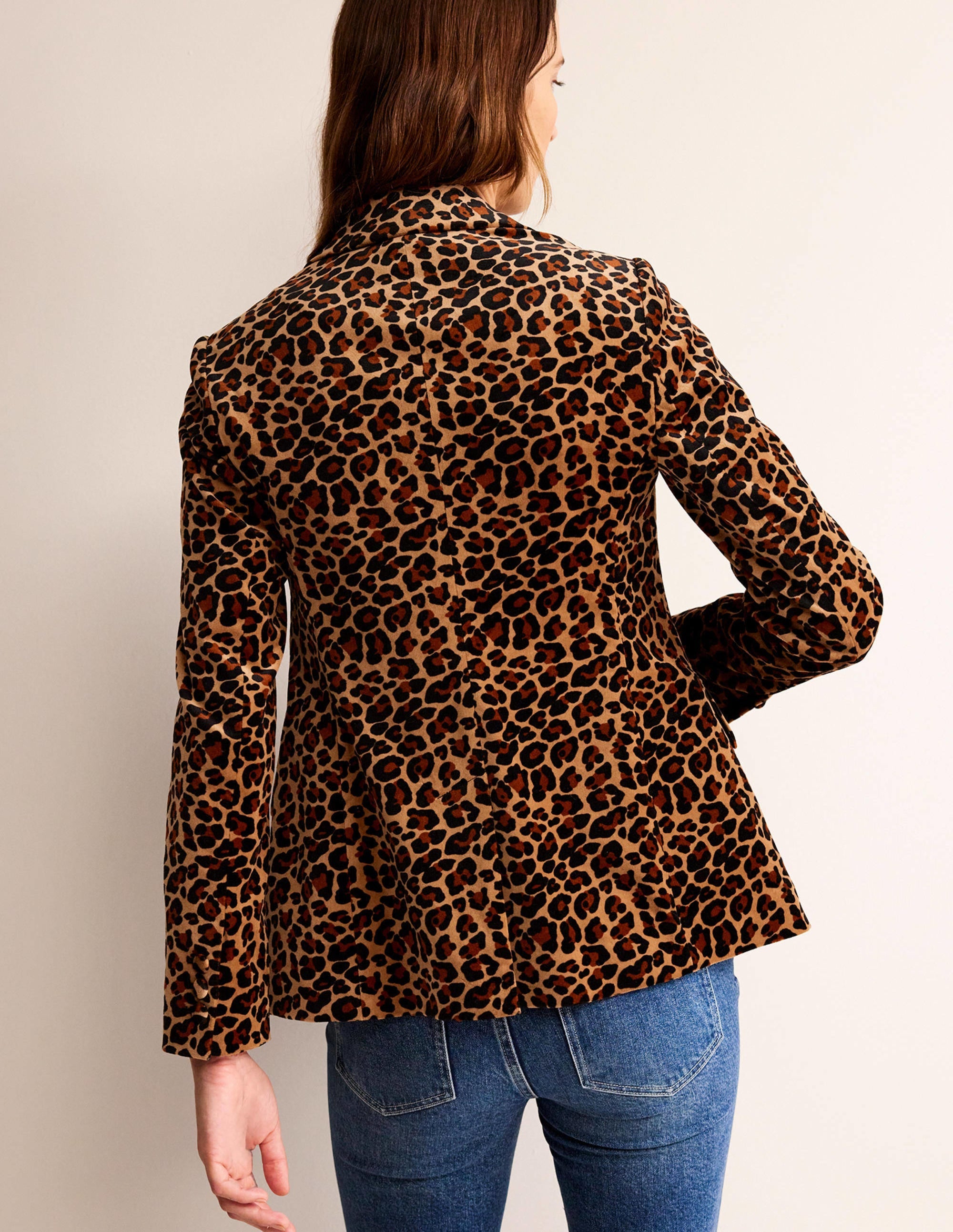 Marylebone Velvet Blazer-Leopard - Image 3