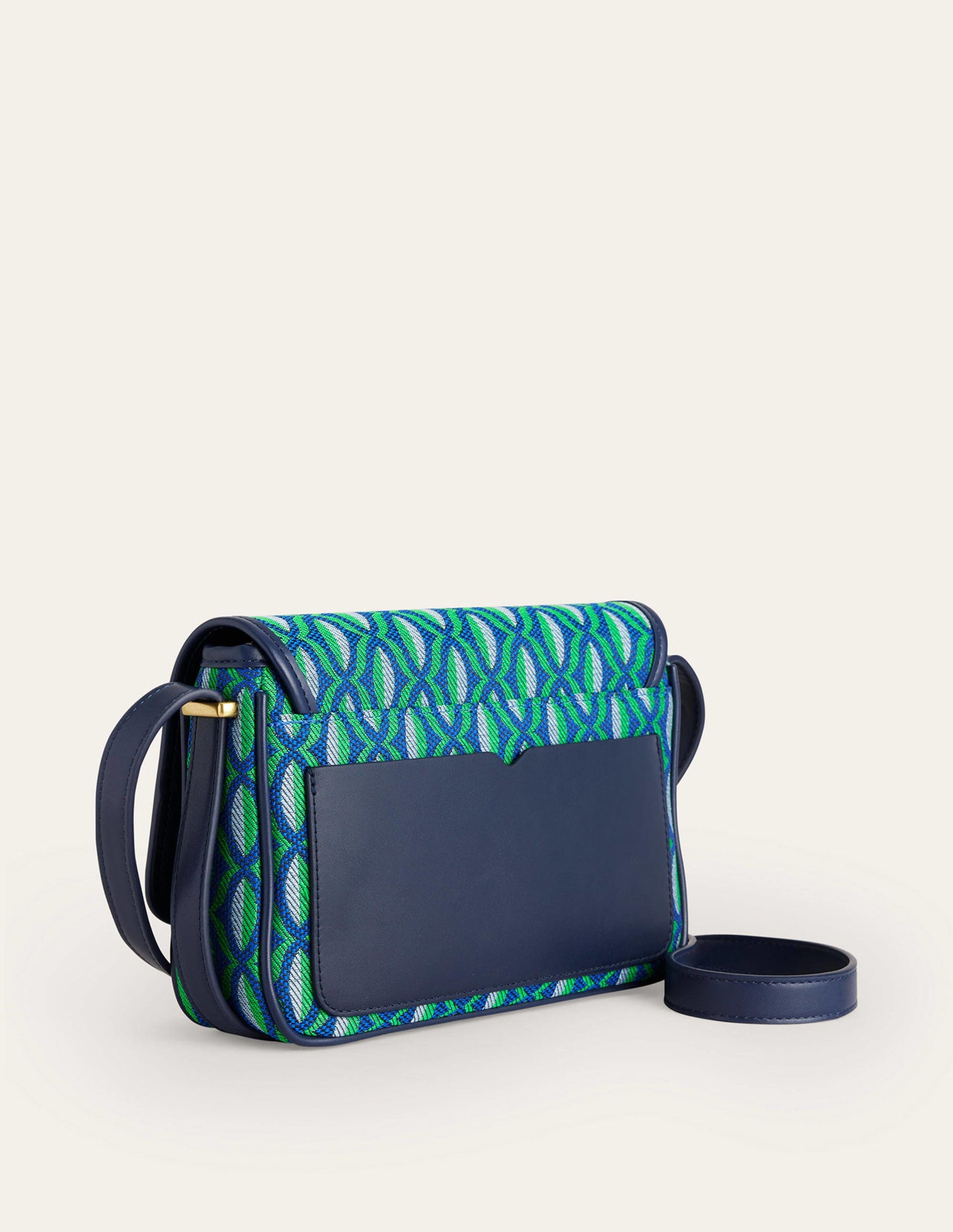 Structured Cross-Body Bag-Green Geo-3