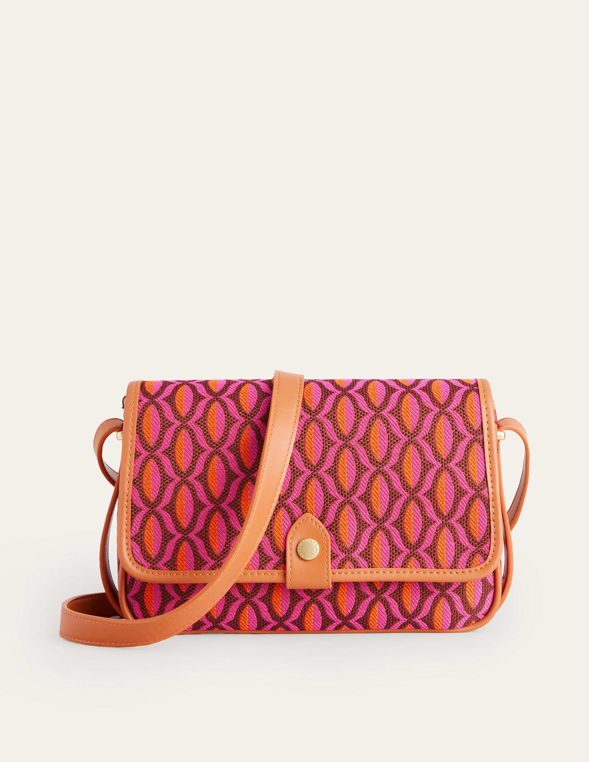 Structured Cross-Body Bag-Red Geo-2