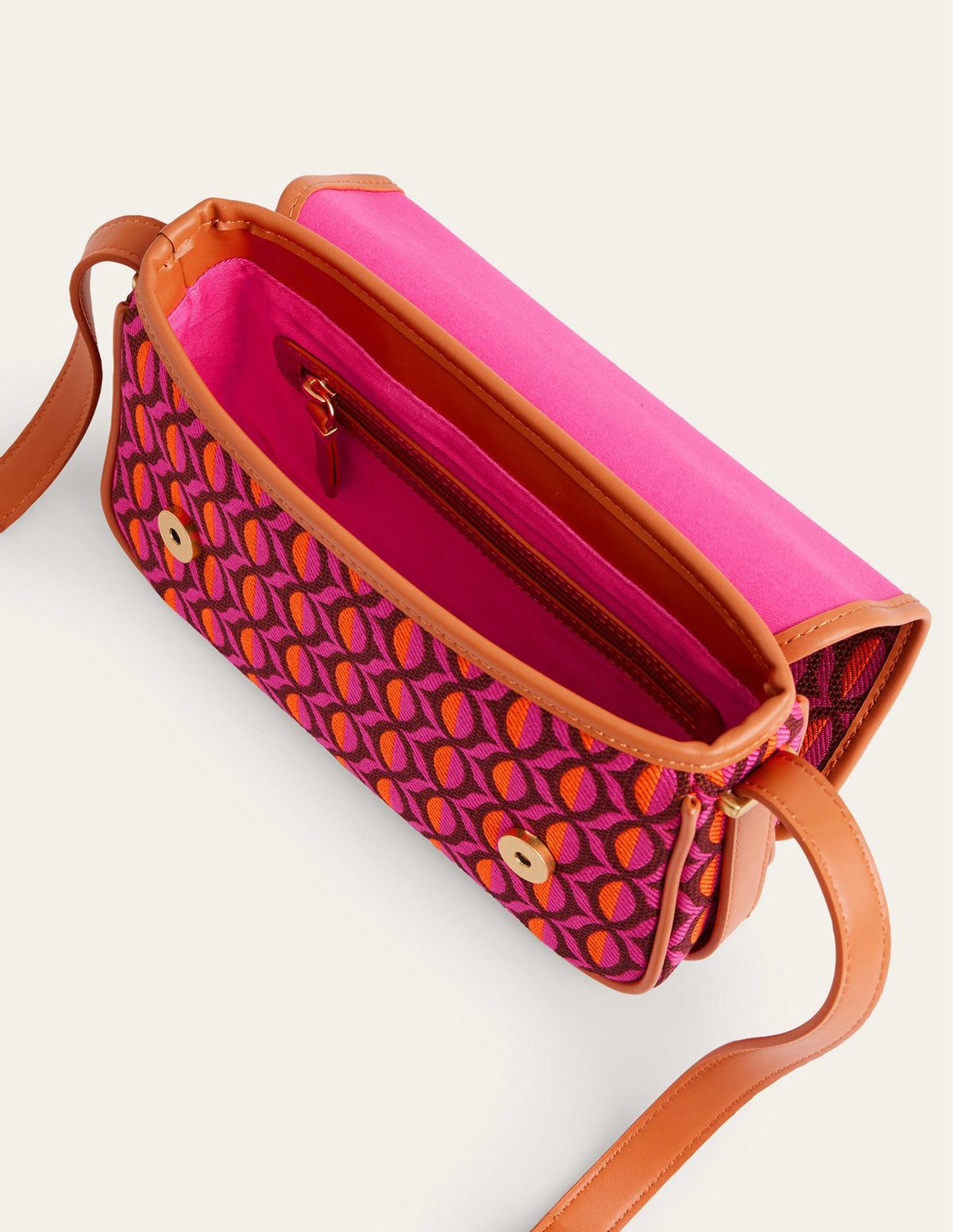 Structured Cross-Body Bag-Red Geo-4