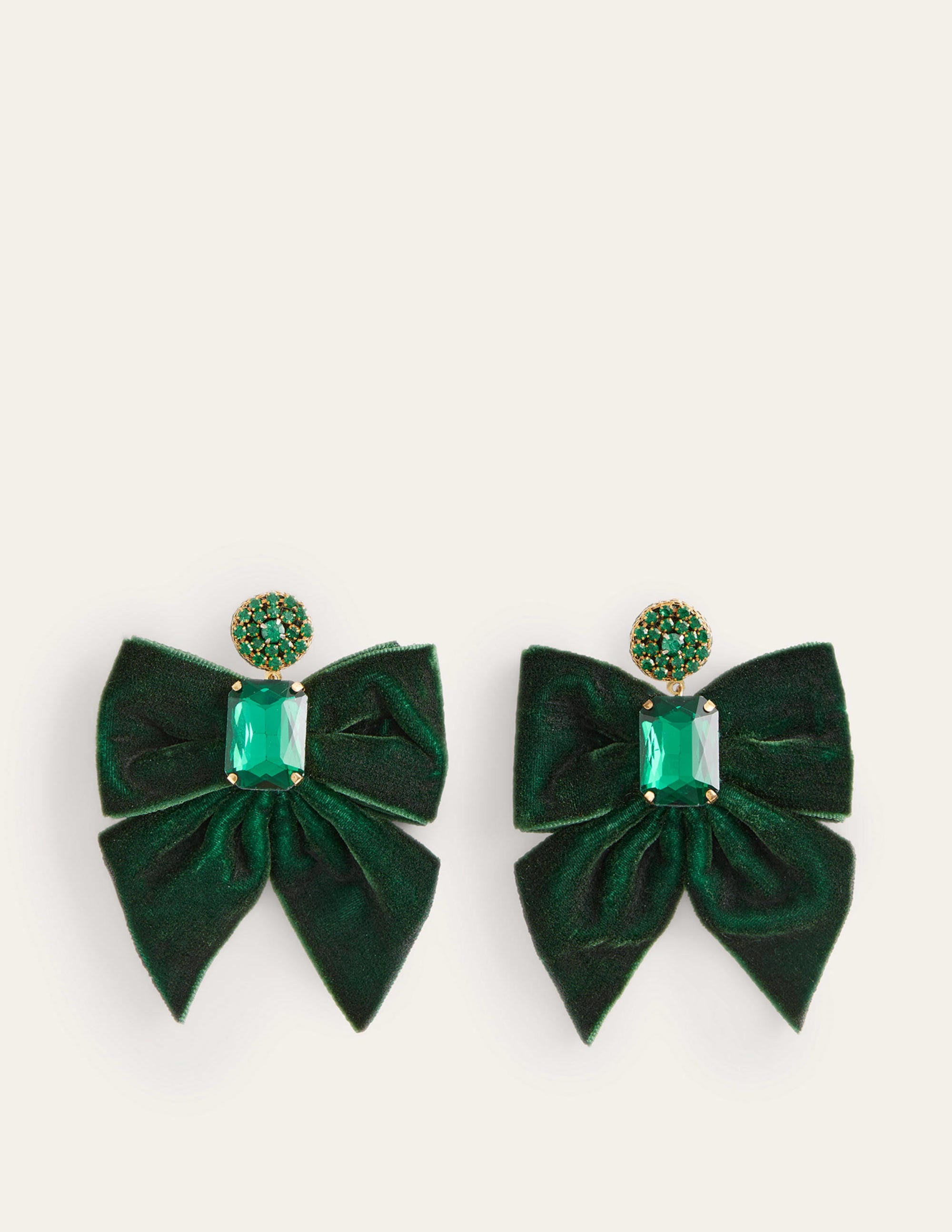 Party Bow Earrings-Chatsworth Green - Image 2
