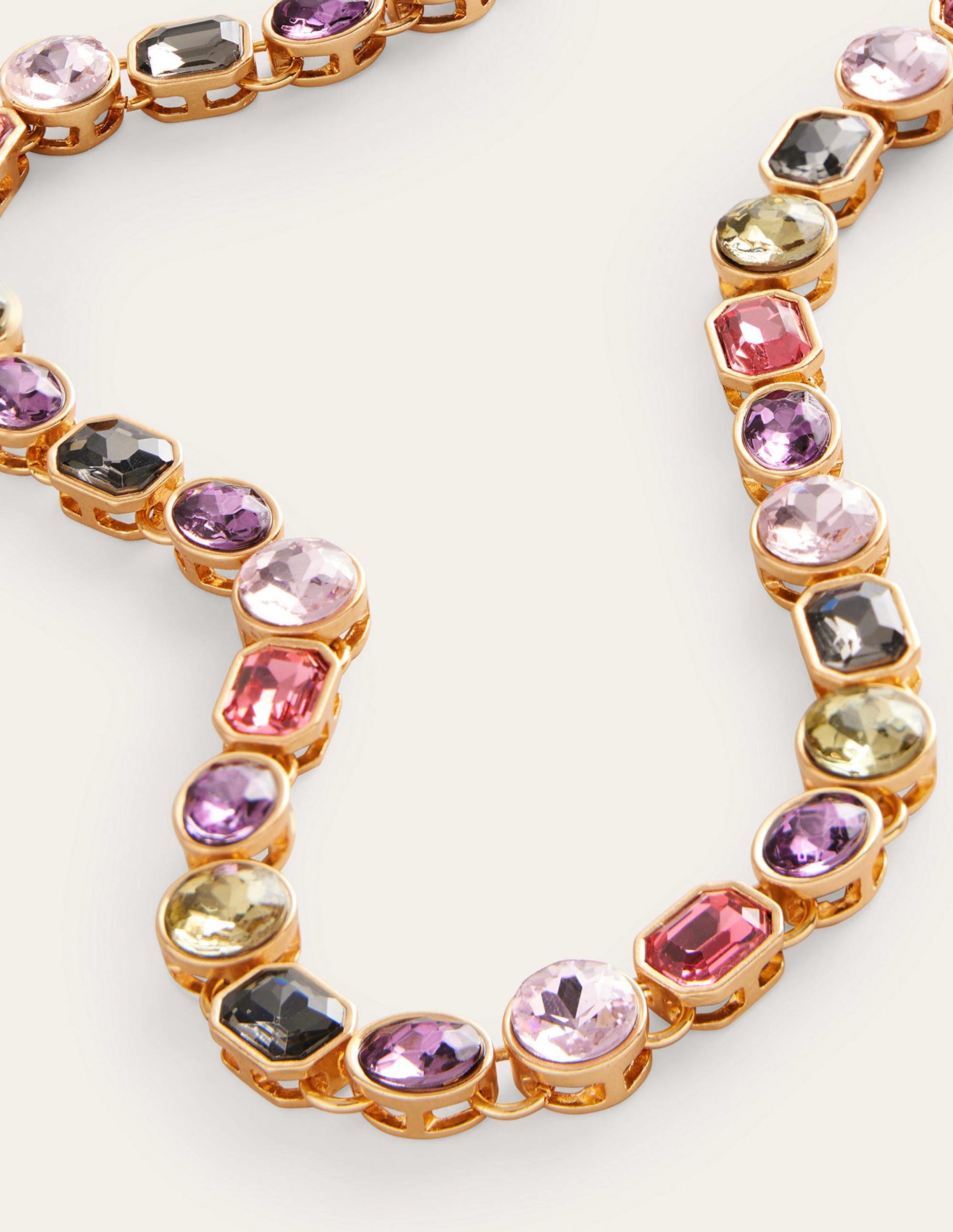 Jewelled Necklace-Pink Multi-3