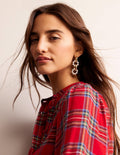 Link Bead Earrings-Pearl