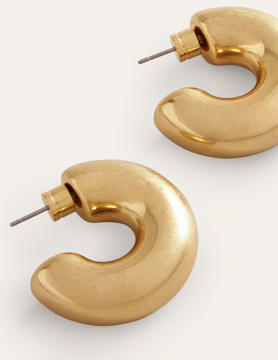Chunky Small Hoop Earrings-Gold - Image 4