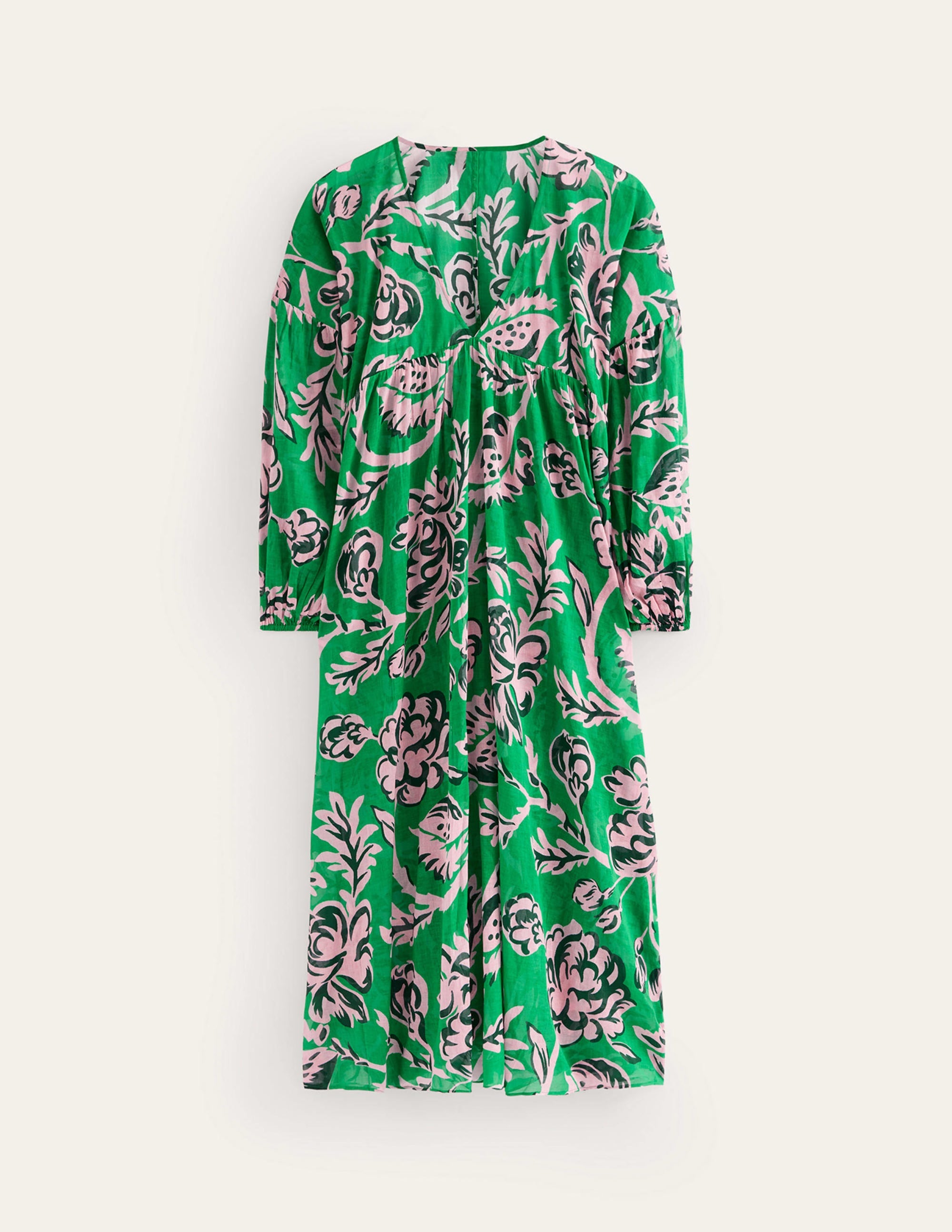 Sarah Maxi Kaftan Dress-Green, Rose Blush - Image 5