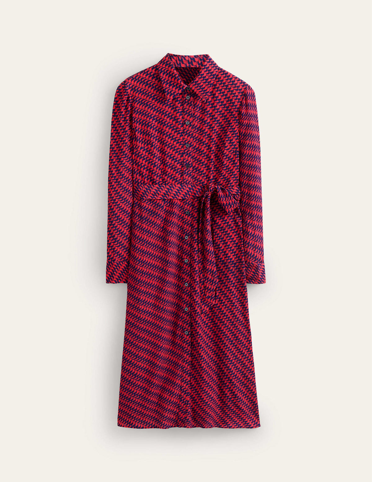Kate Midi Shirt Dress-Pop Peony, Geo Fall-5