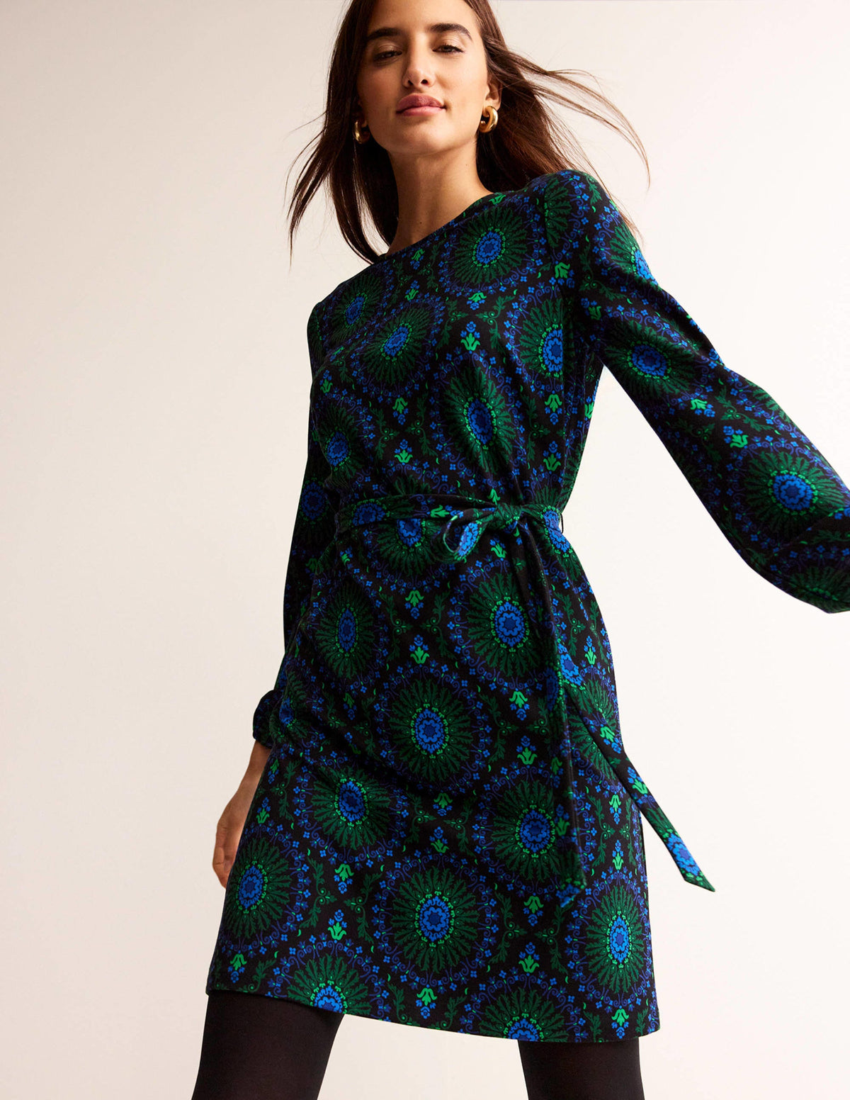 Violet Ponte Shift Dress-Black, Artizian Geo - Image 1