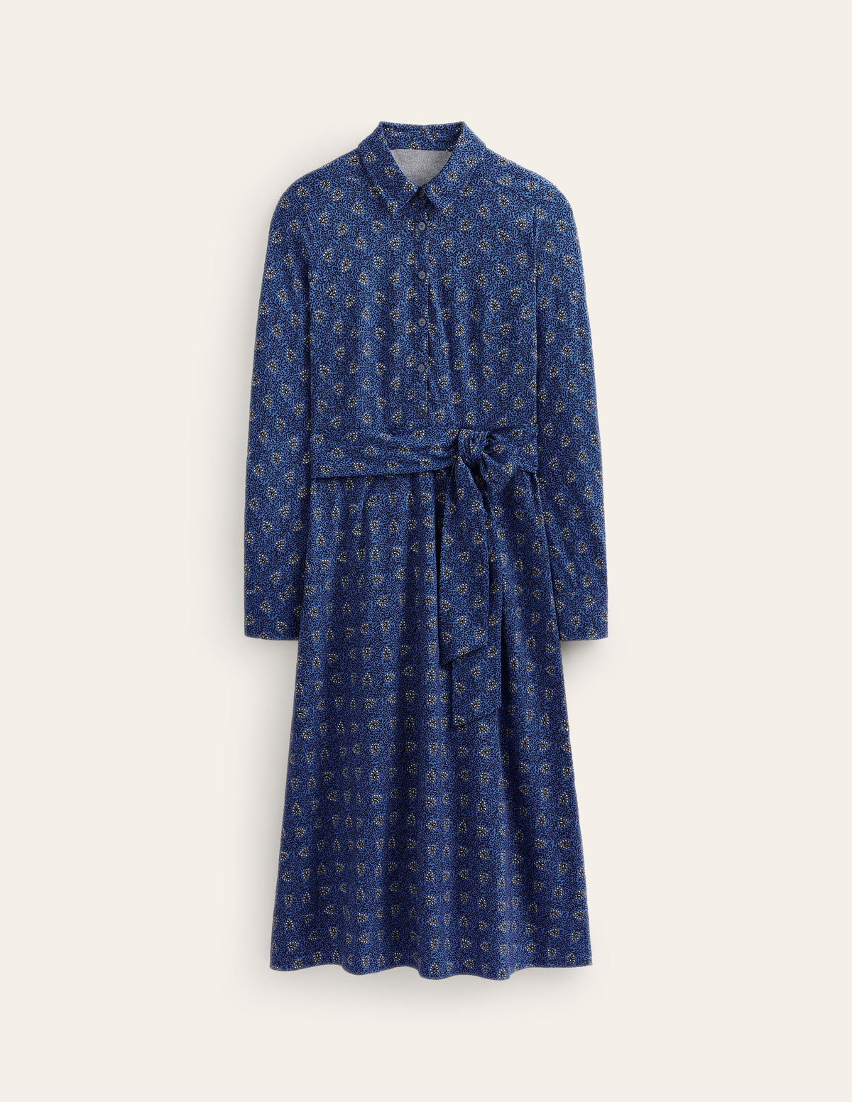 Laura Jersey Midi Shirt Dress-Azure, Celosia Bud-5