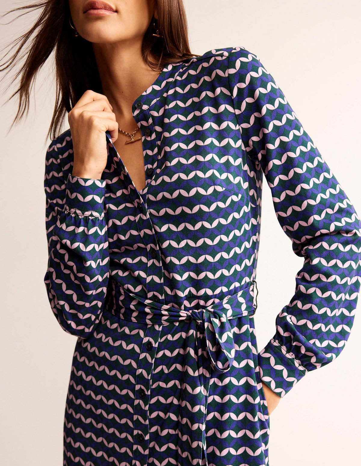 Julia Jersey Shirt Dress-Surf the Web, Diamond Terrace-2