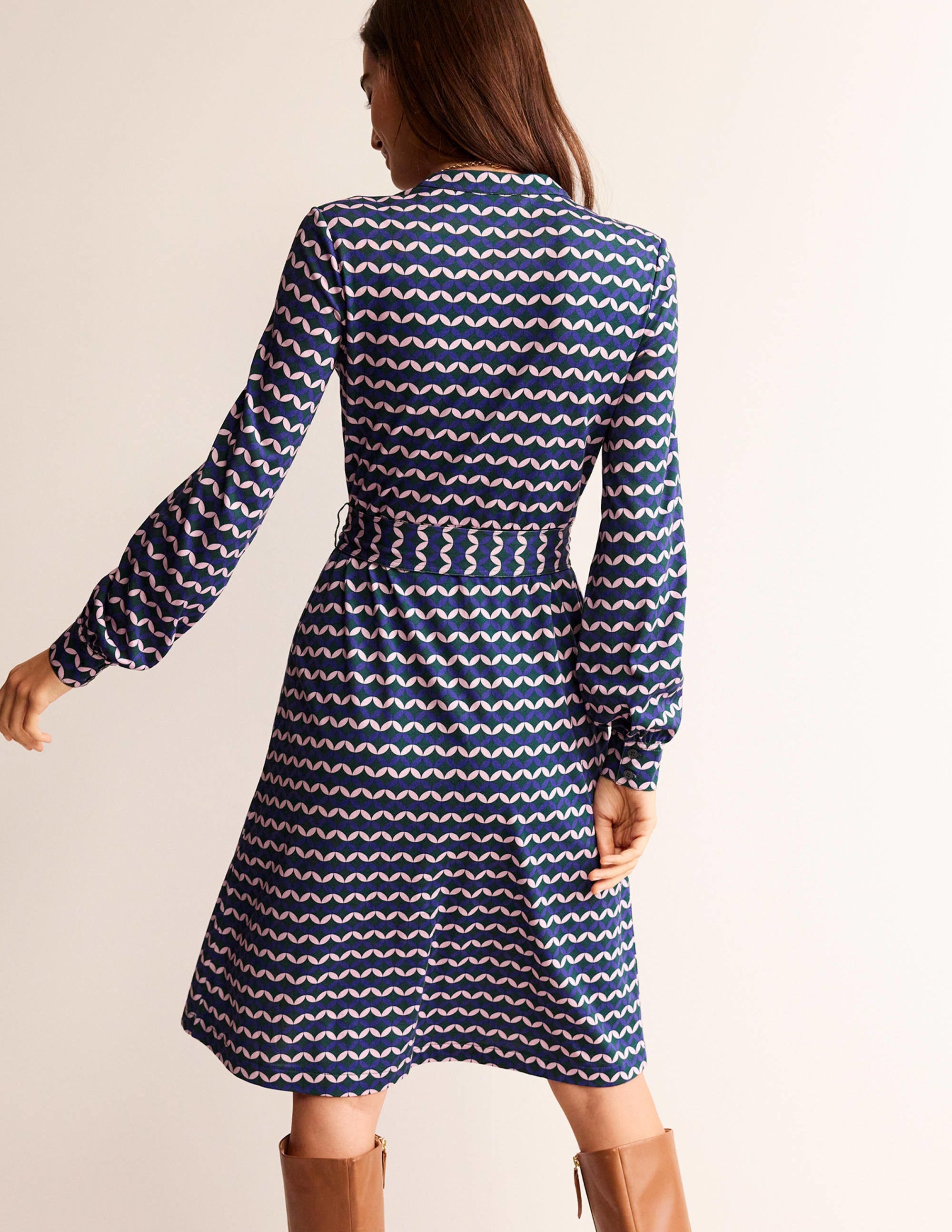 Julia Jersey Shirt Dress-Surf the Web, Diamond Terrace - Image 3