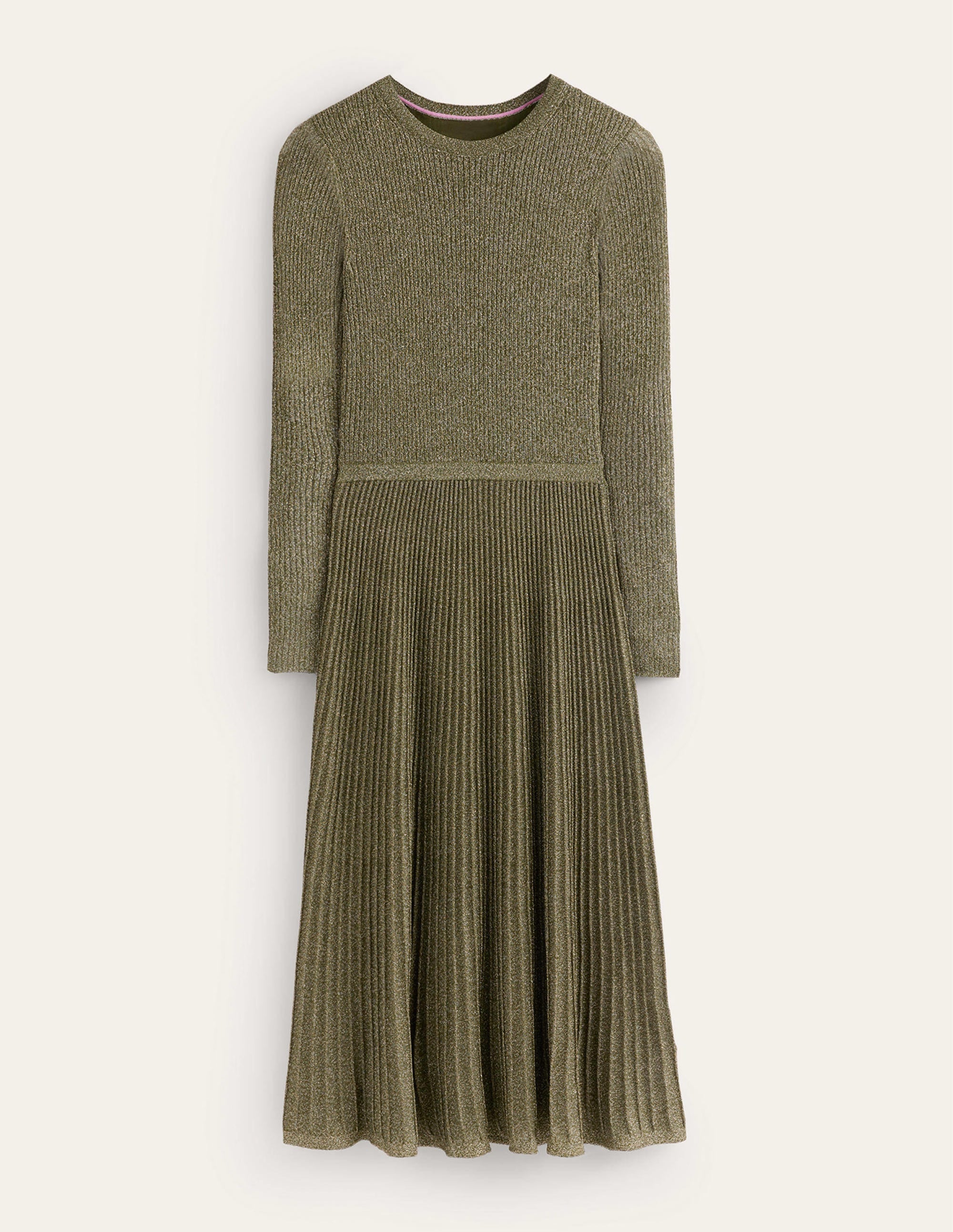 Ribbed Metallic Dress-Gold - Image 5