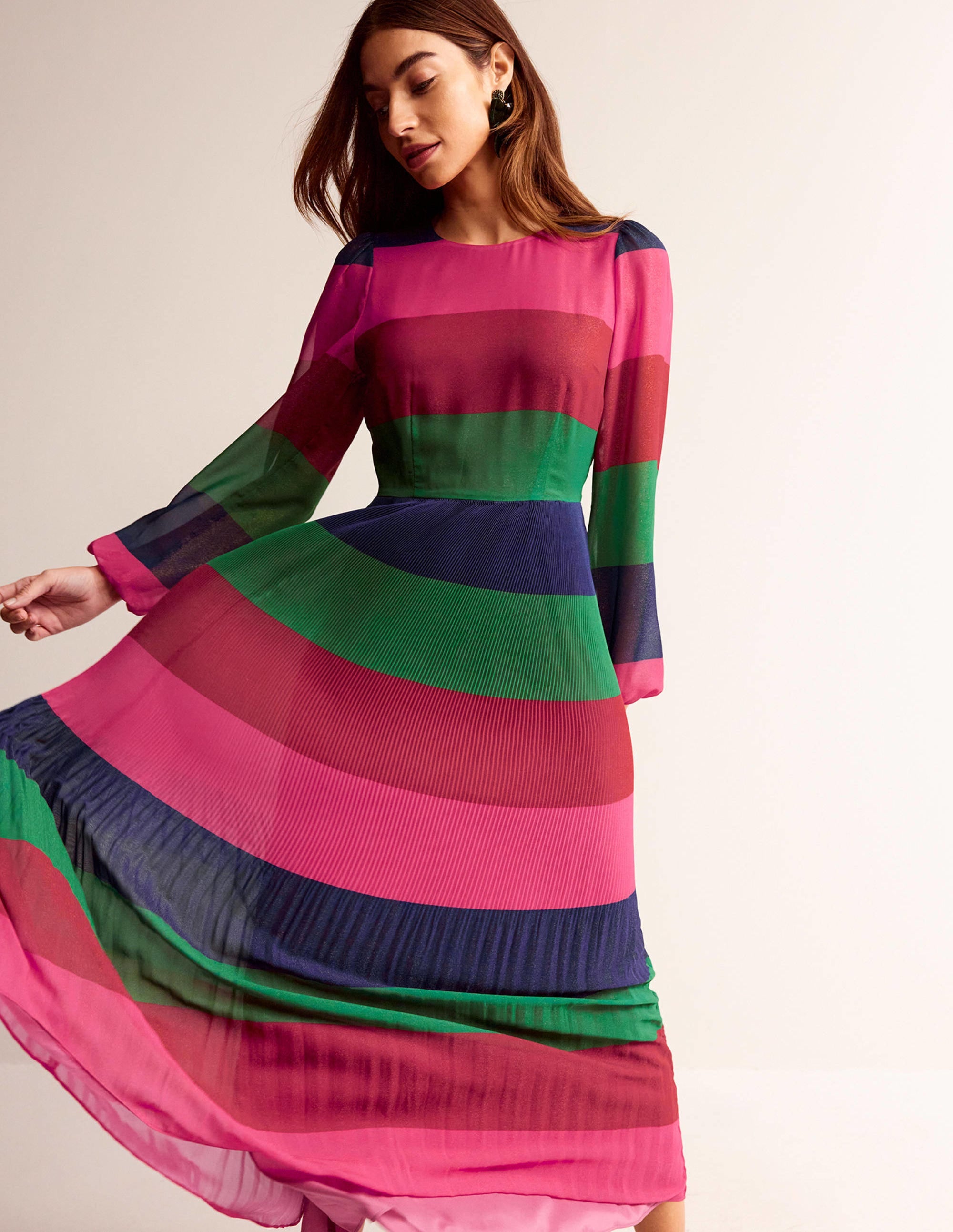 Colourblock Maxi Dress-Multi Stripe - Image 4