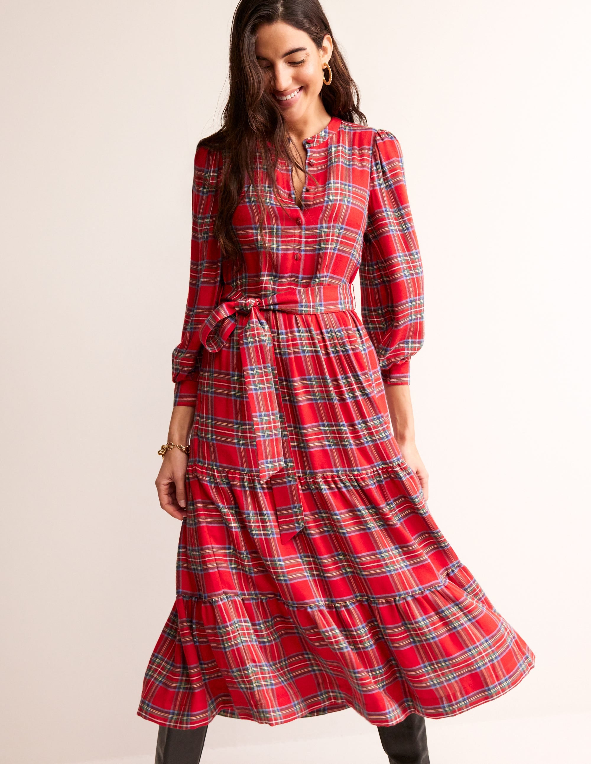 Tartan Maxi Dress-Check - Image 1