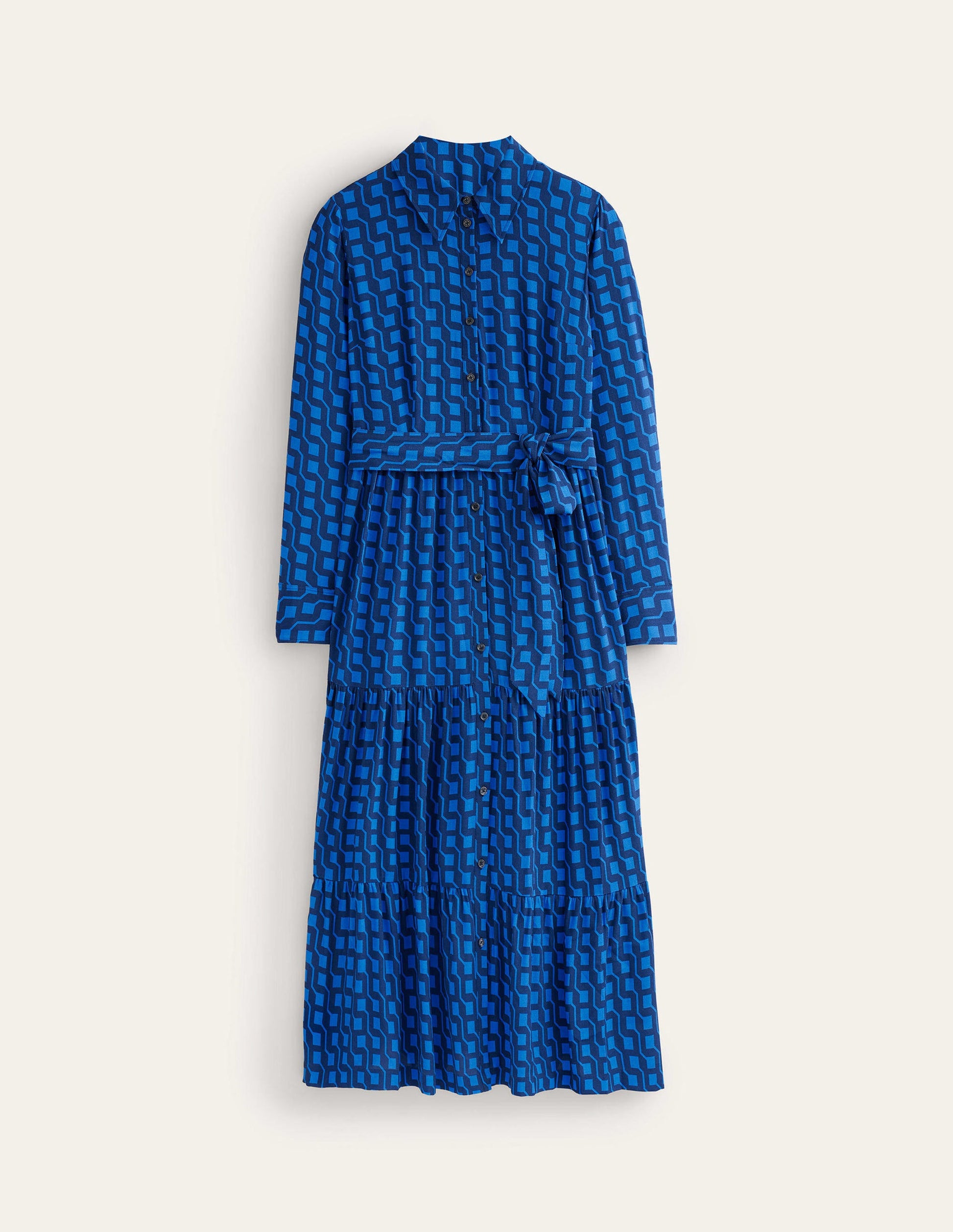 Flo Midi Shirt Dress-Bright Cobalt, Cube Geo-5