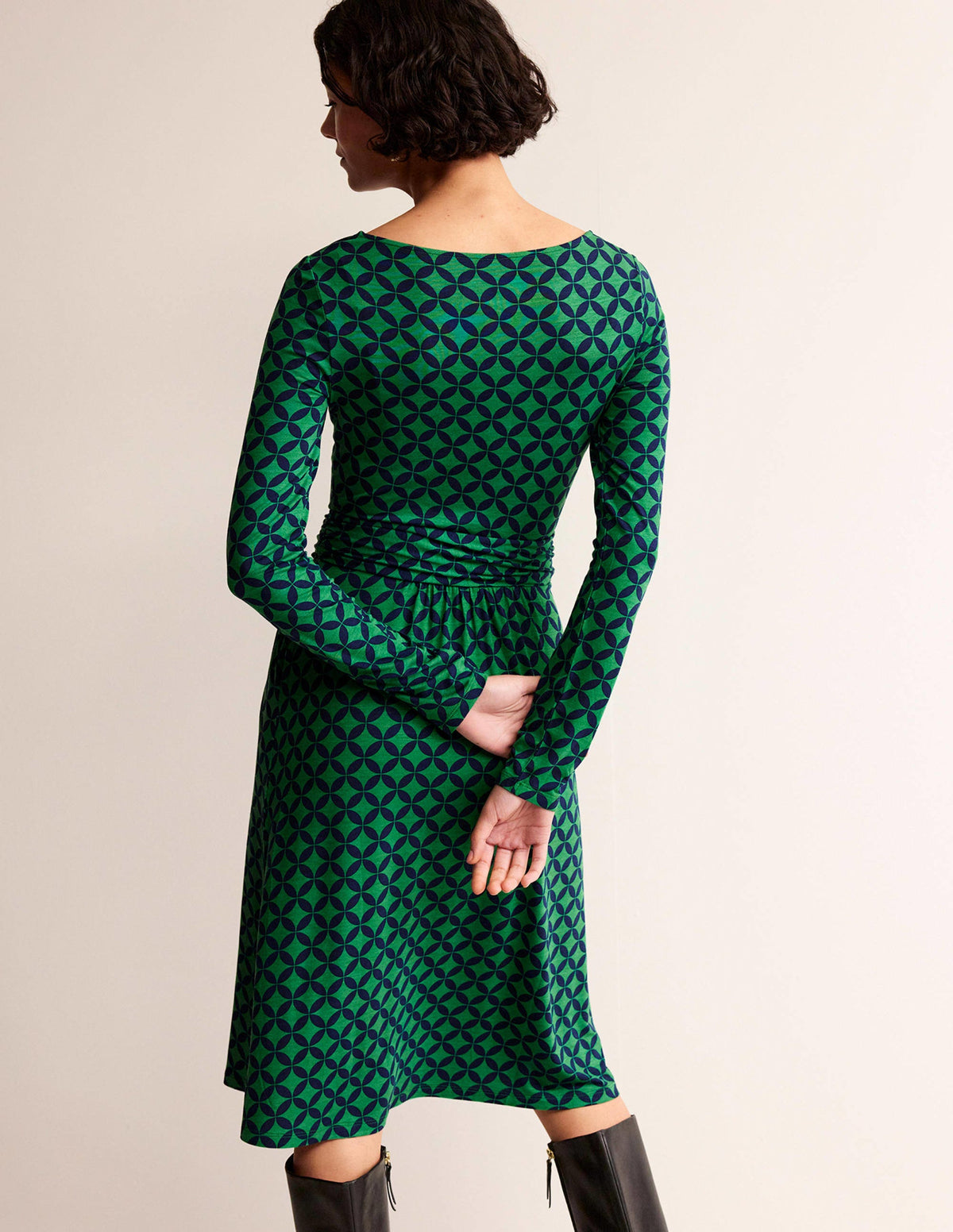 Abigail Jersey Dress-Green, Diamond Terrace - Image 3