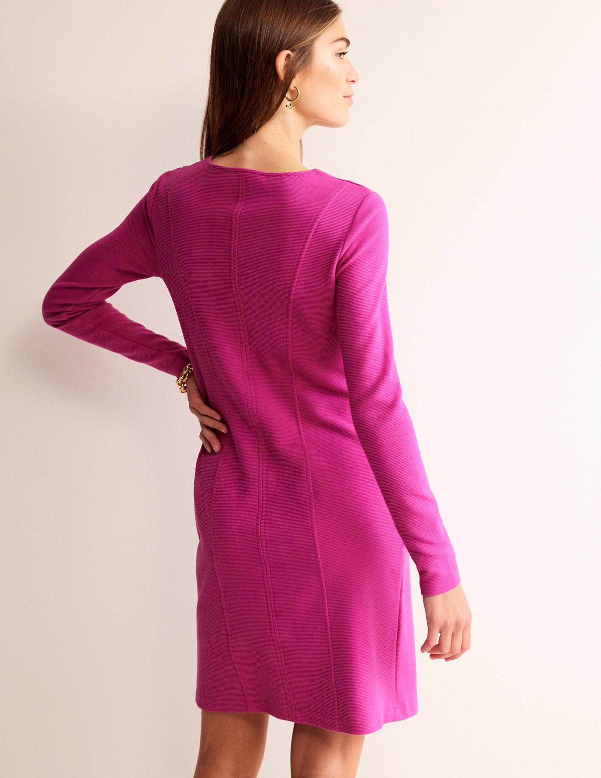 Ellen Ottoman Dress-Magenta - Image 3
