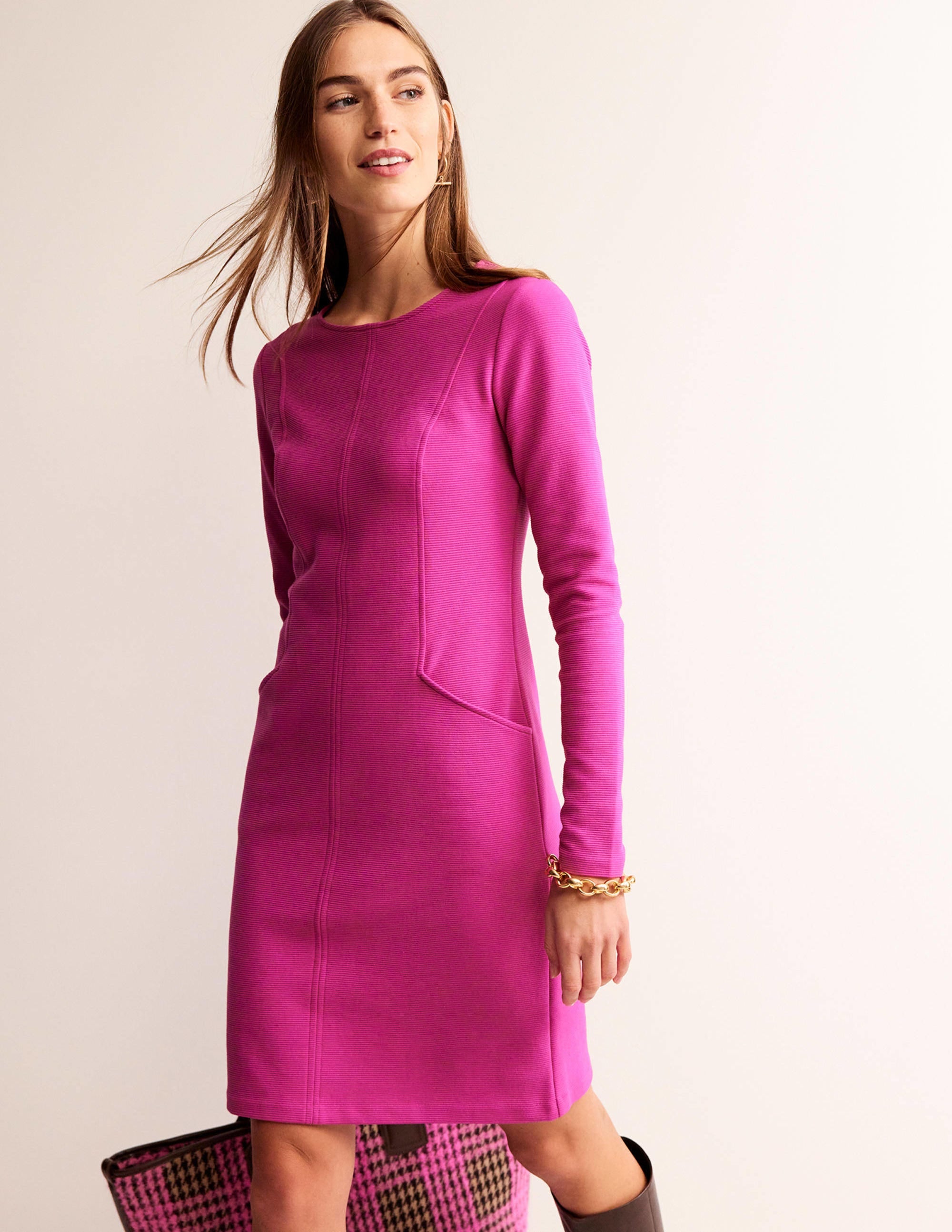 Ellen Ottoman Dress-Magenta - Image 4