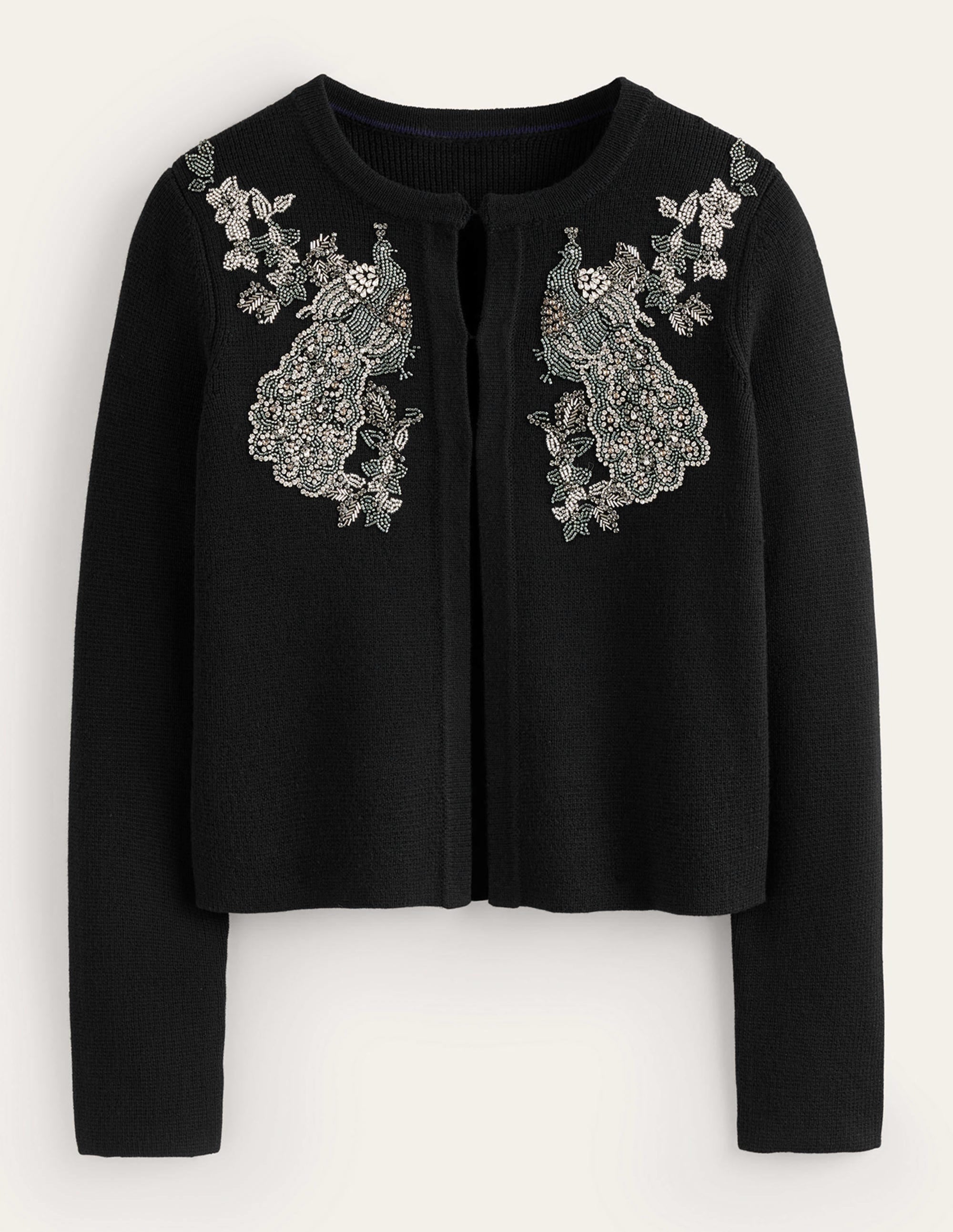 Embellished Knitted Jacket-Black - Image 6