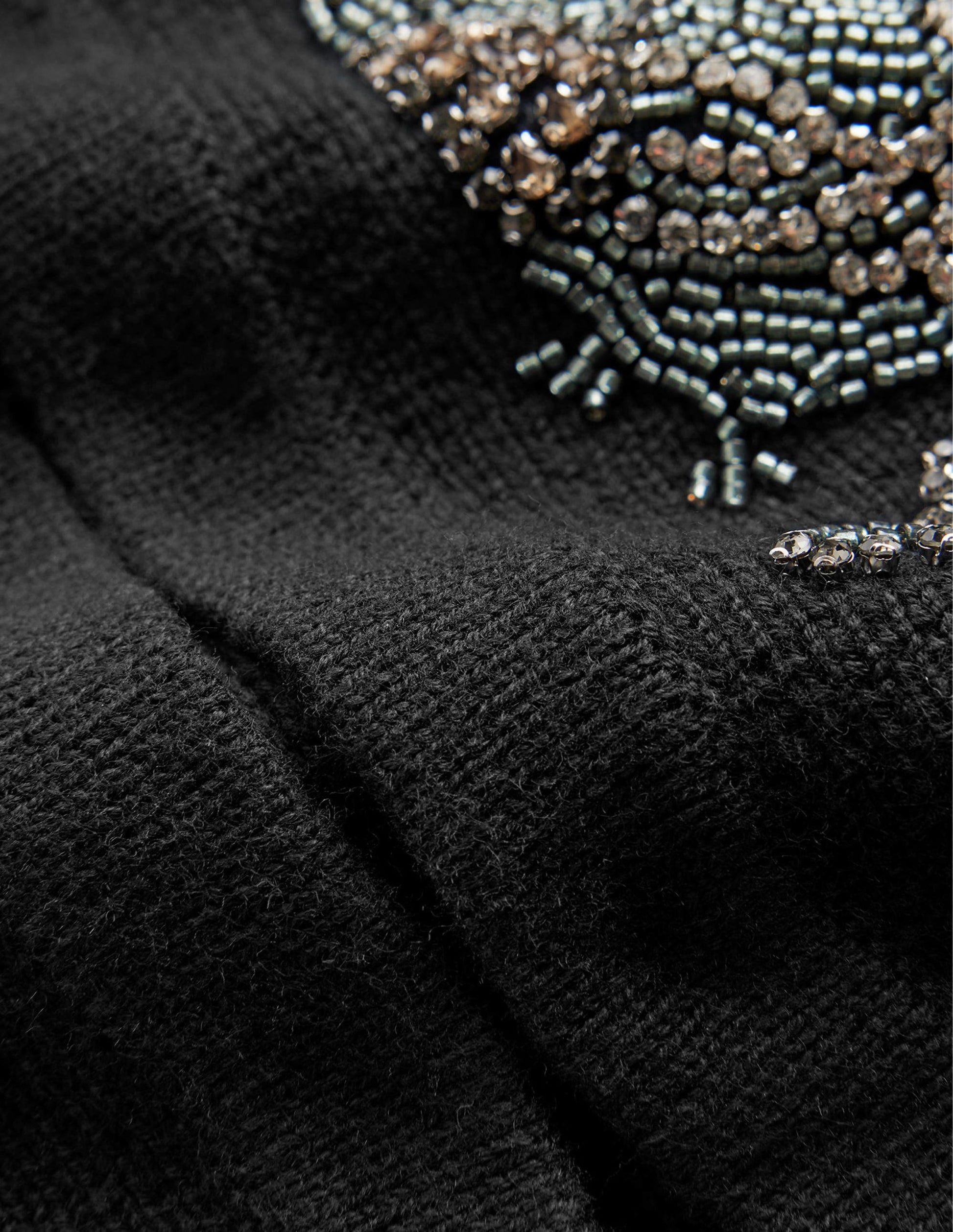Embellished Knitted Jacket-Black-7