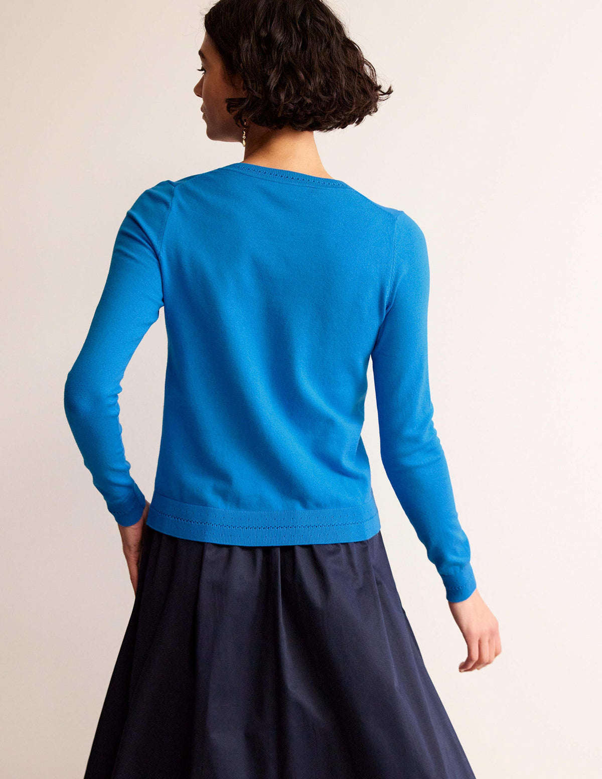 Catriona Cotton Cardigan-Brilliant Blue - Image 3