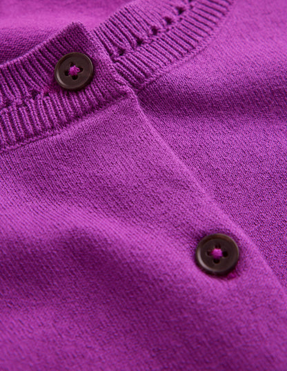 Catriona Cotton Cardigan-Jewel Purple