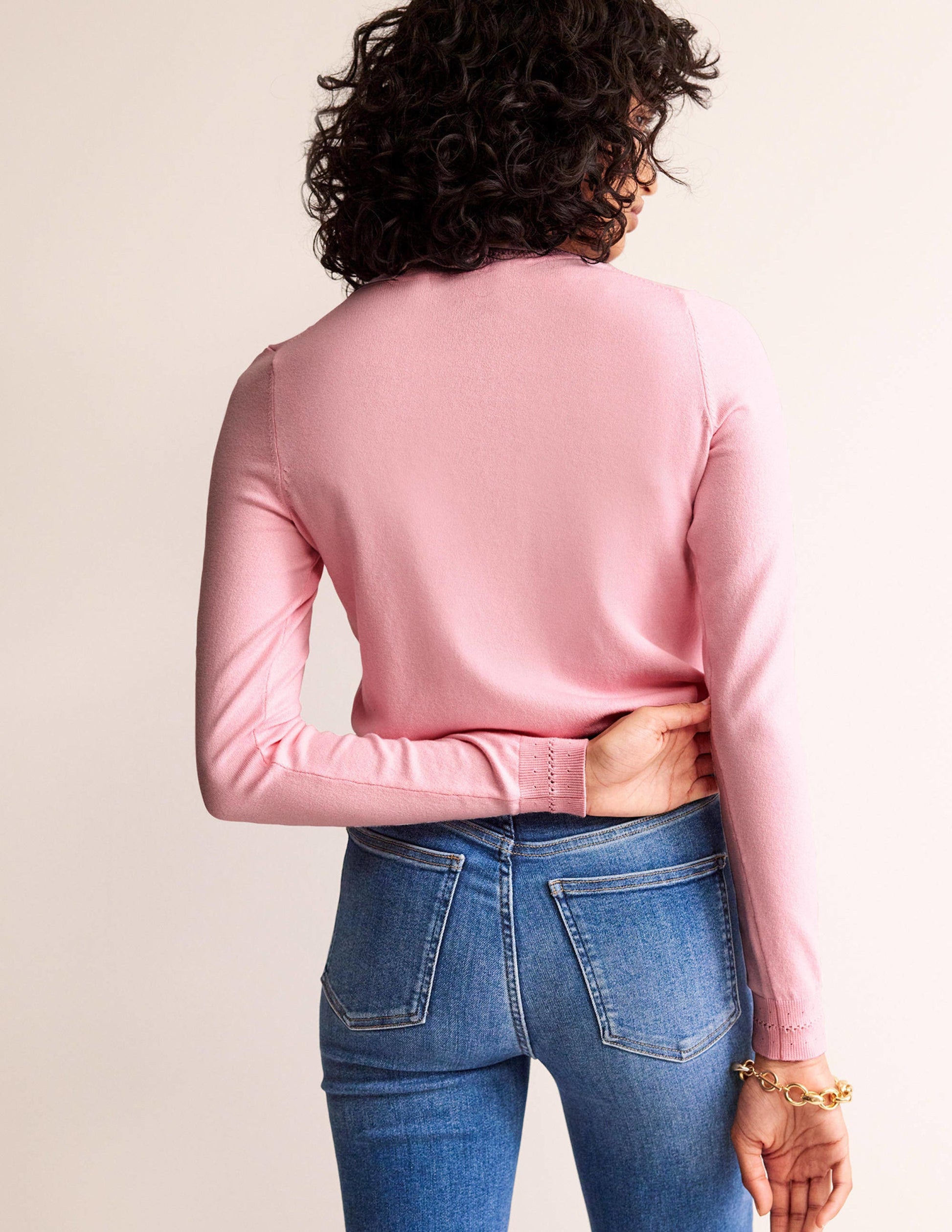 Catriona Cotton Crew Jumper-Spring Blossom Pink-4