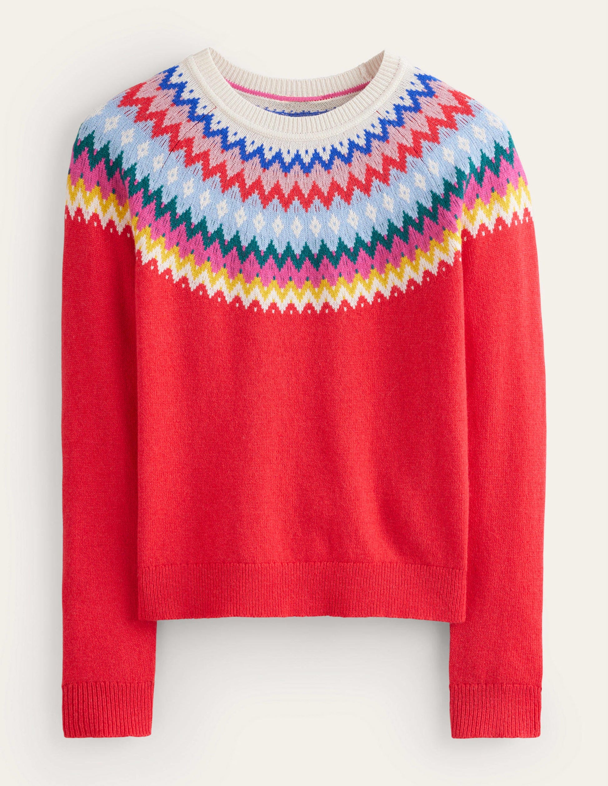 Edie Fair Isle Sweater-Poppy Red-6