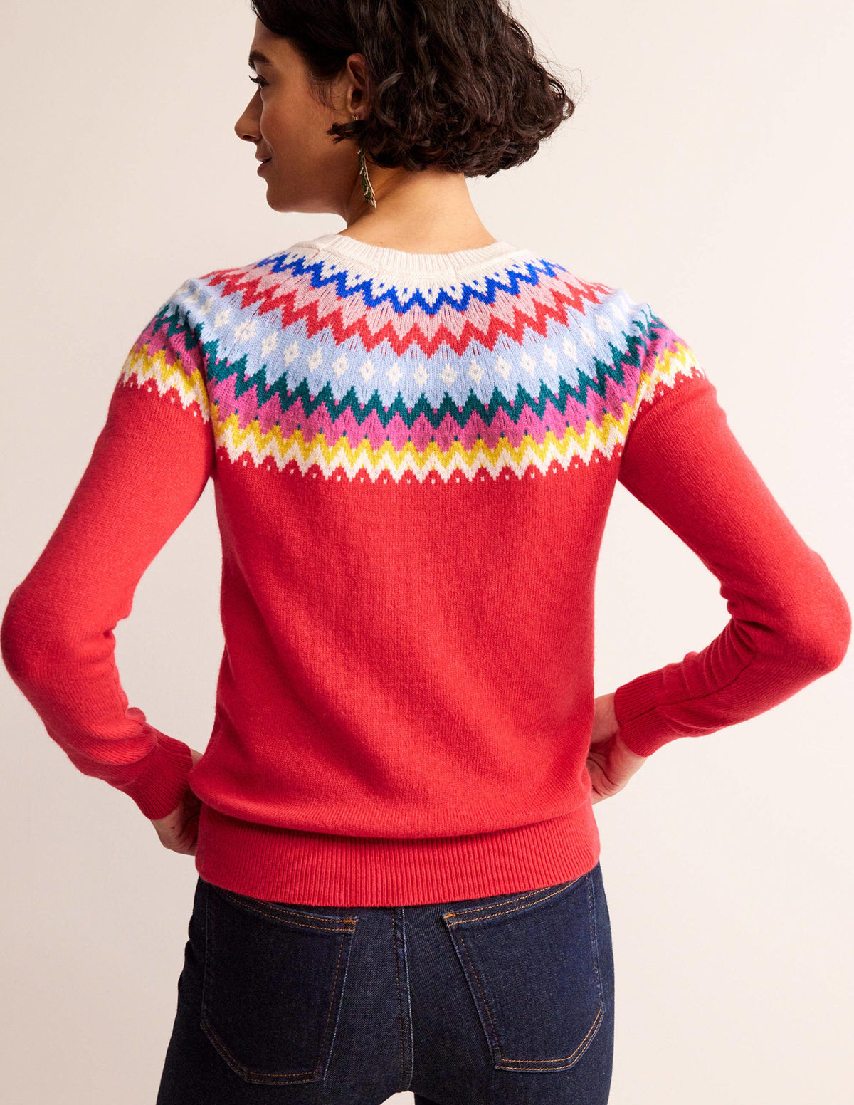 Edie Fair Isle Sweater-Poppy Red-3