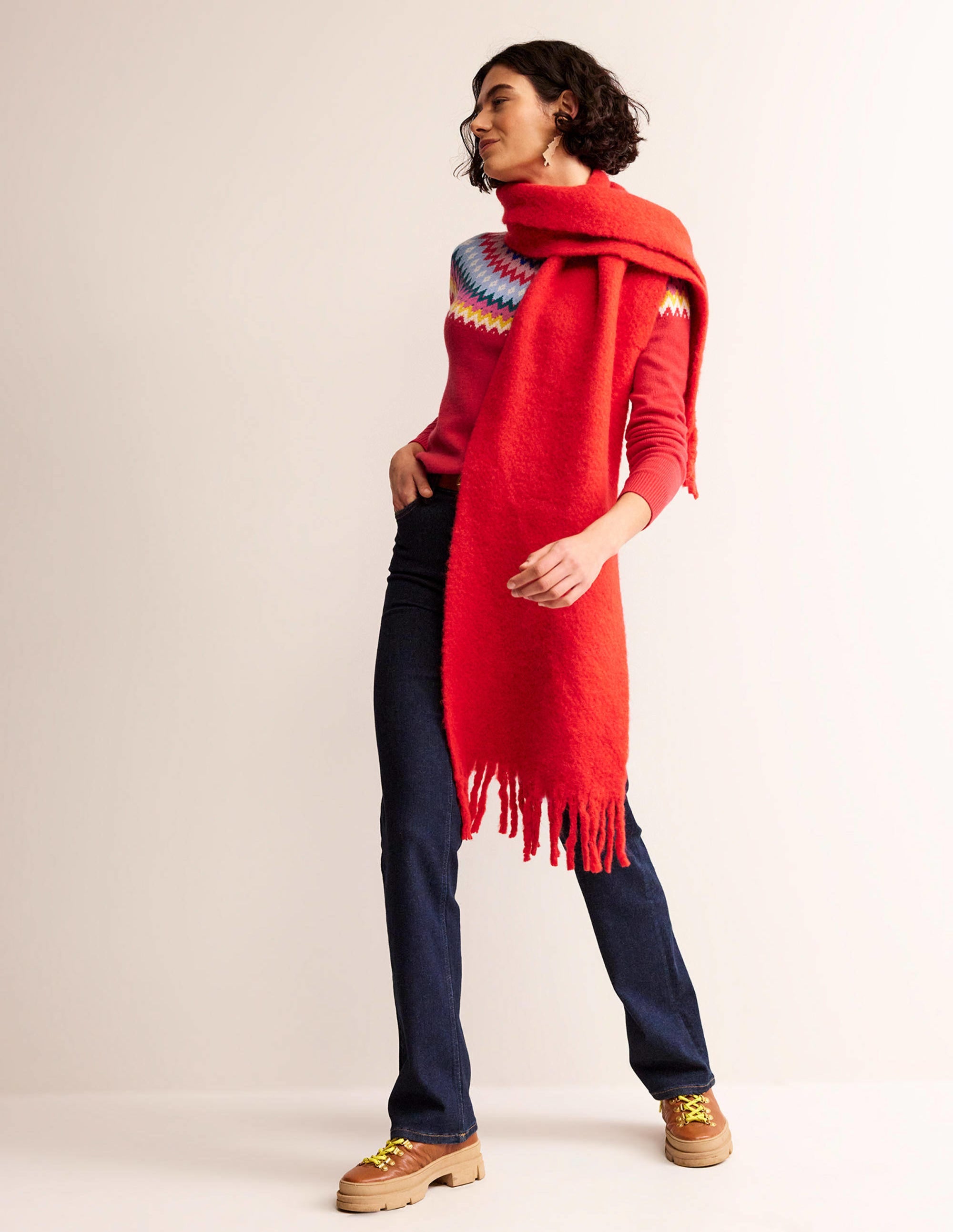 Edie Fair Isle Sweater-Poppy Red - Image 4