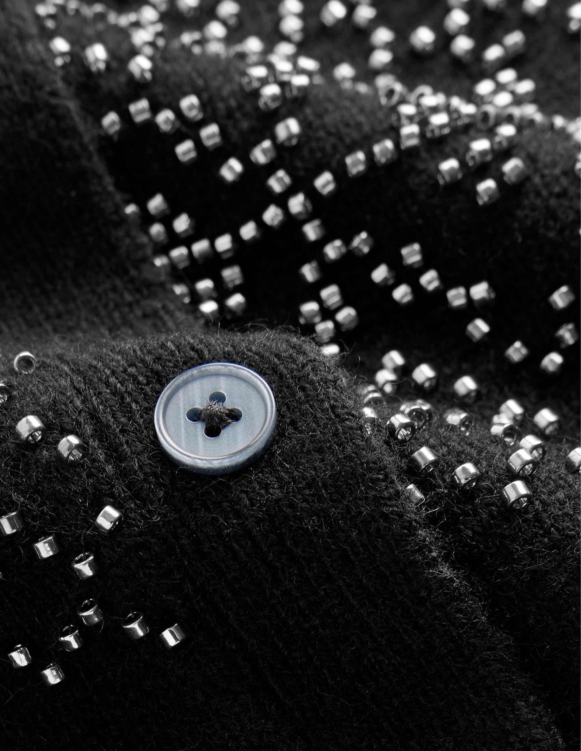 Embellished Yoke Cardigan-Black - Image 6