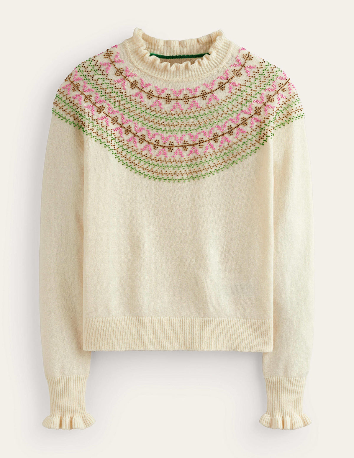 Embellished Yoke Sweater-Ivory-5