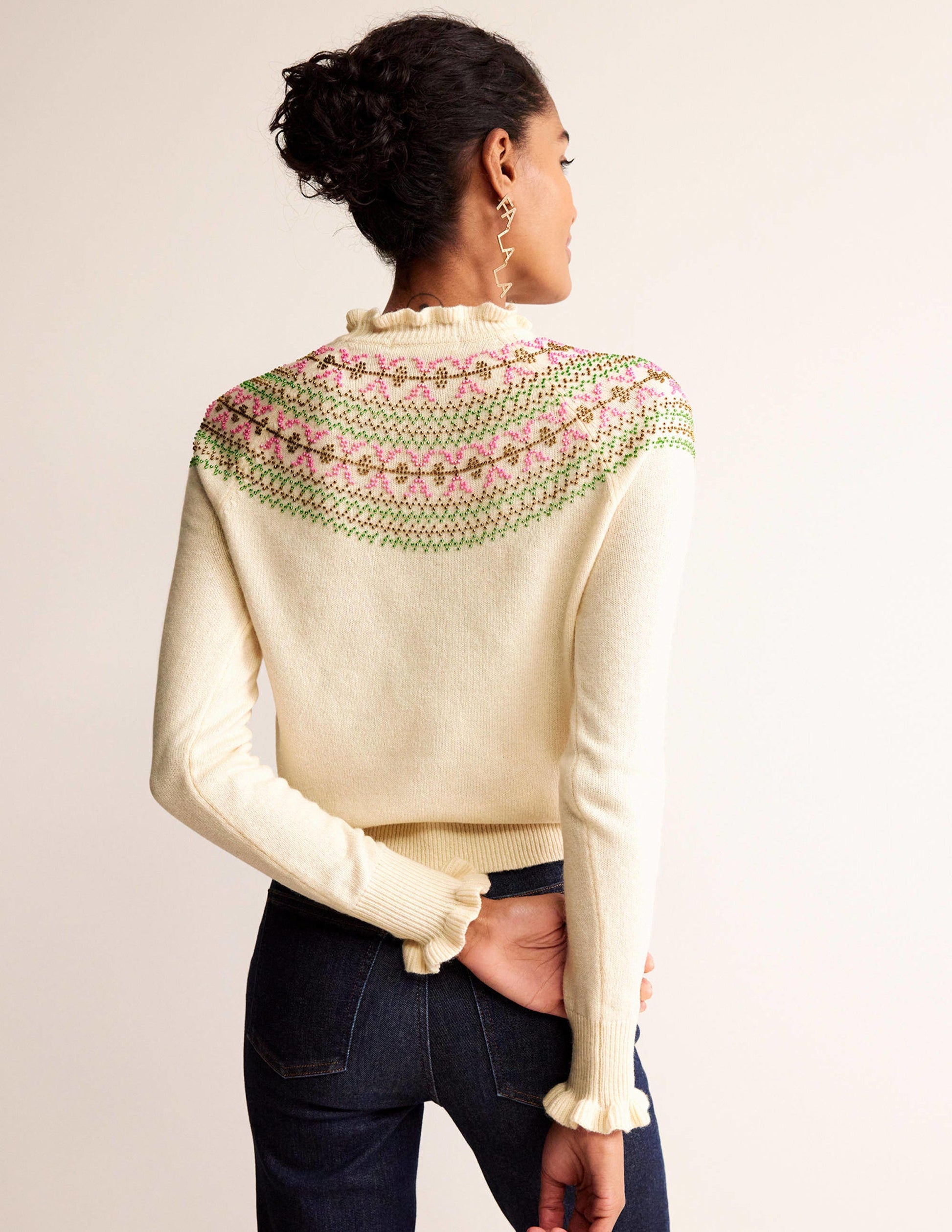 Embellished Yoke Sweater-Ivory-3