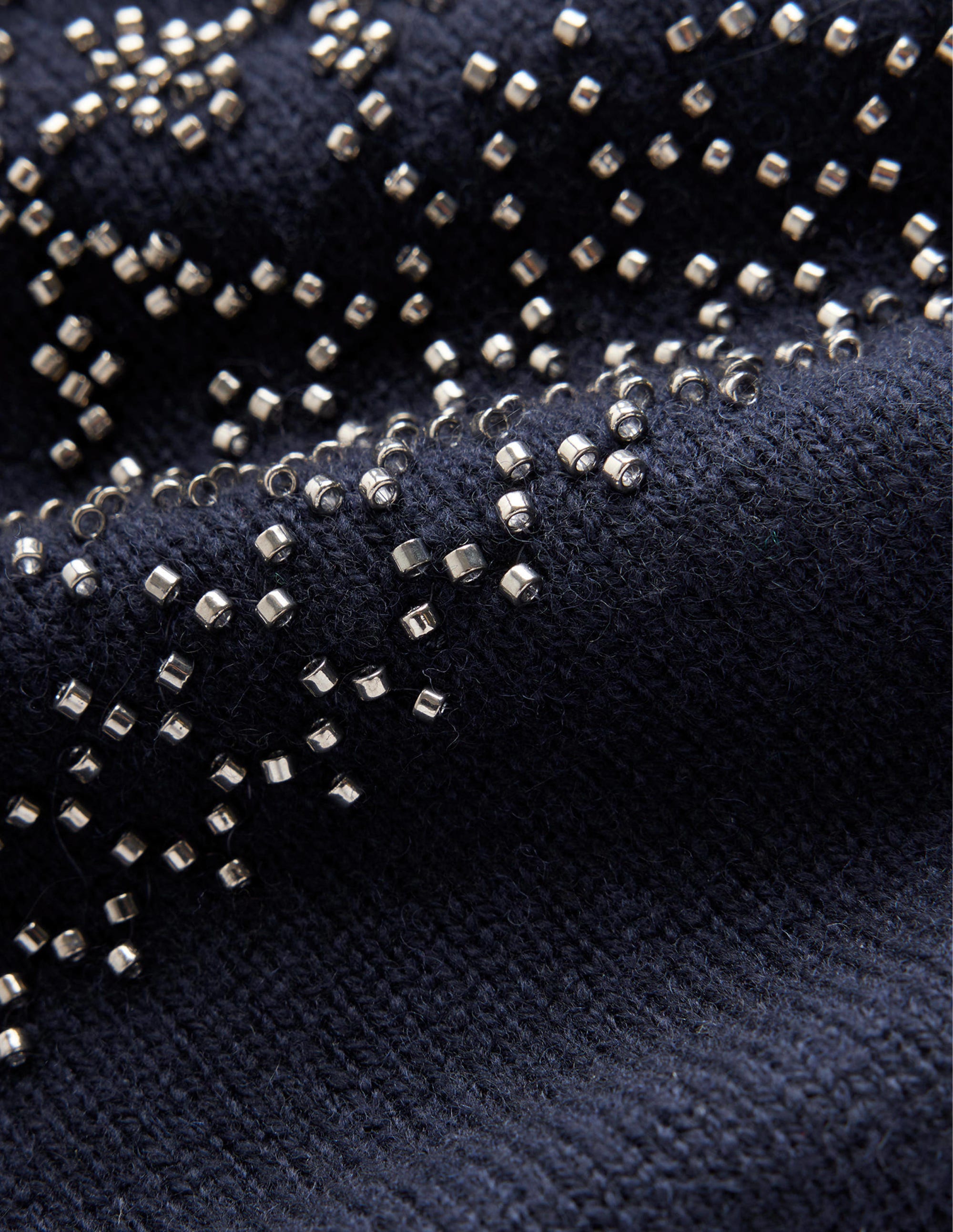 Embellished Yoke Sweater-Navy - Image 7