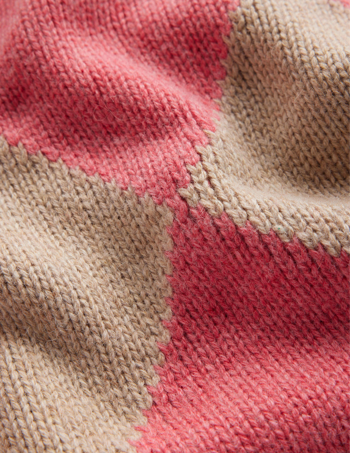 Argyle Crew Neck Sweater-Watermelon, Chinchilla Melange - Image 6