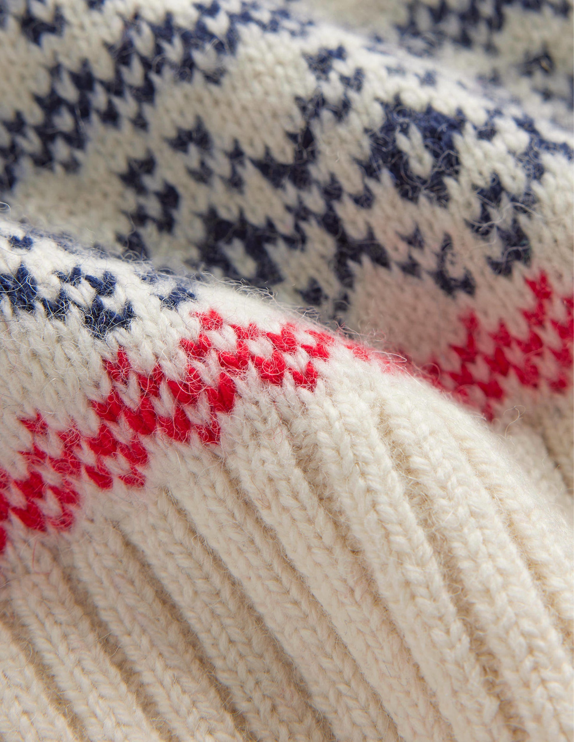 Chunky Fair Isle Sweater-Navy and Warm Ivory Fair Isle-7